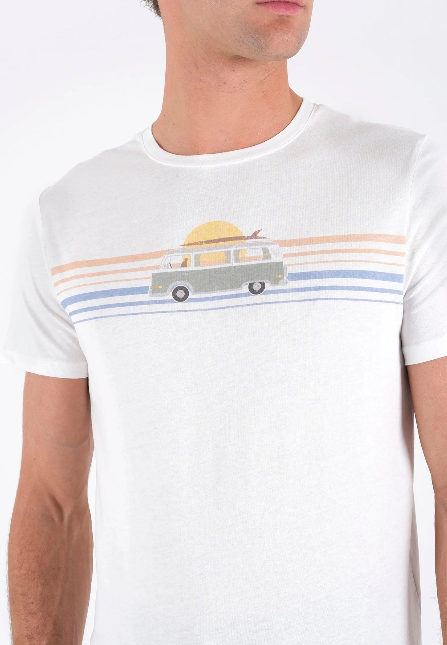 T-Shirt aus Bio-Baumwolle mit Wagen-Print
