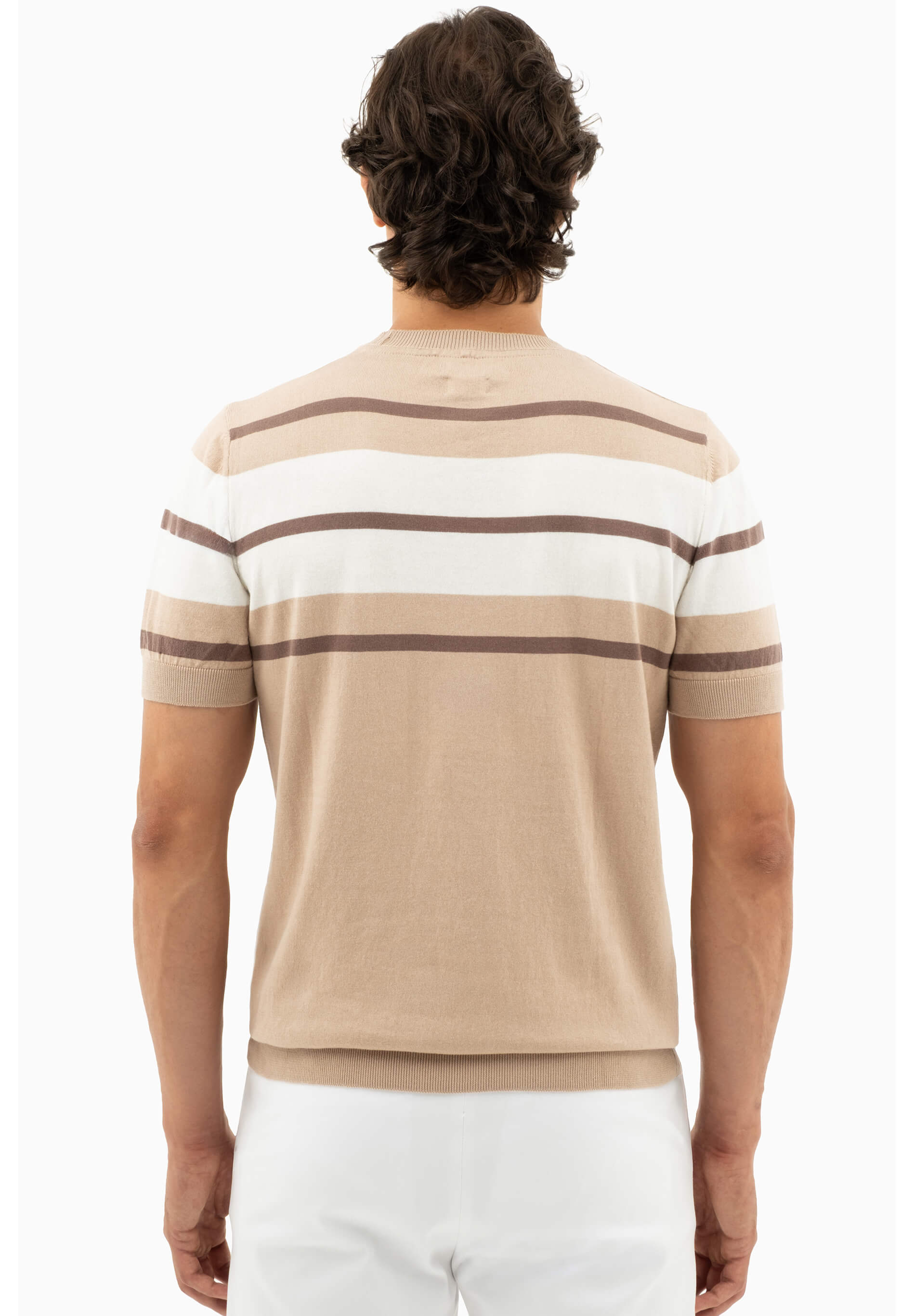 Feinstrick-T-Shirt aus Bio-Baumwolle mit Streifen