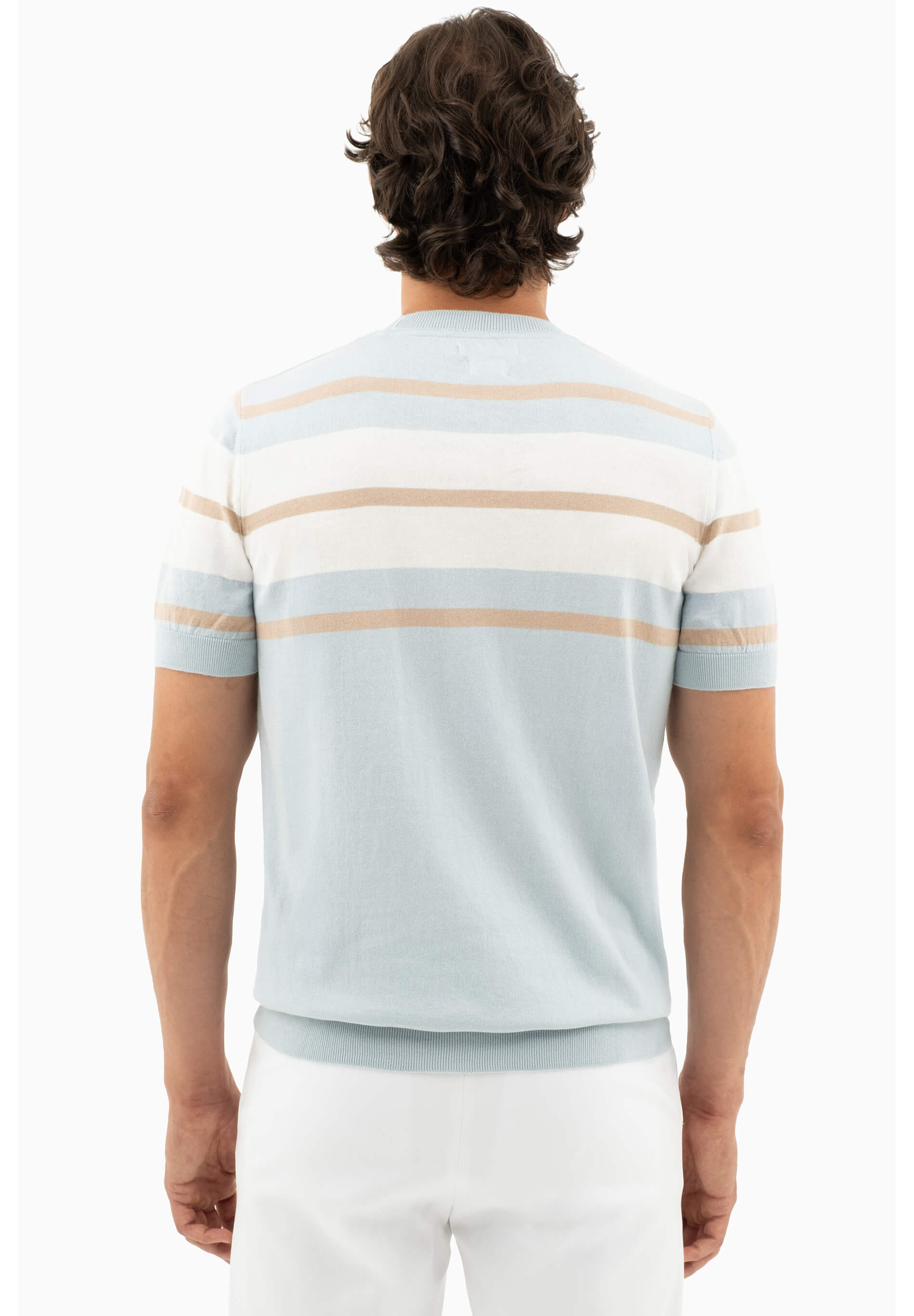 Feinstrick-T-Shirt aus Bio-Baumwolle mit Streifen