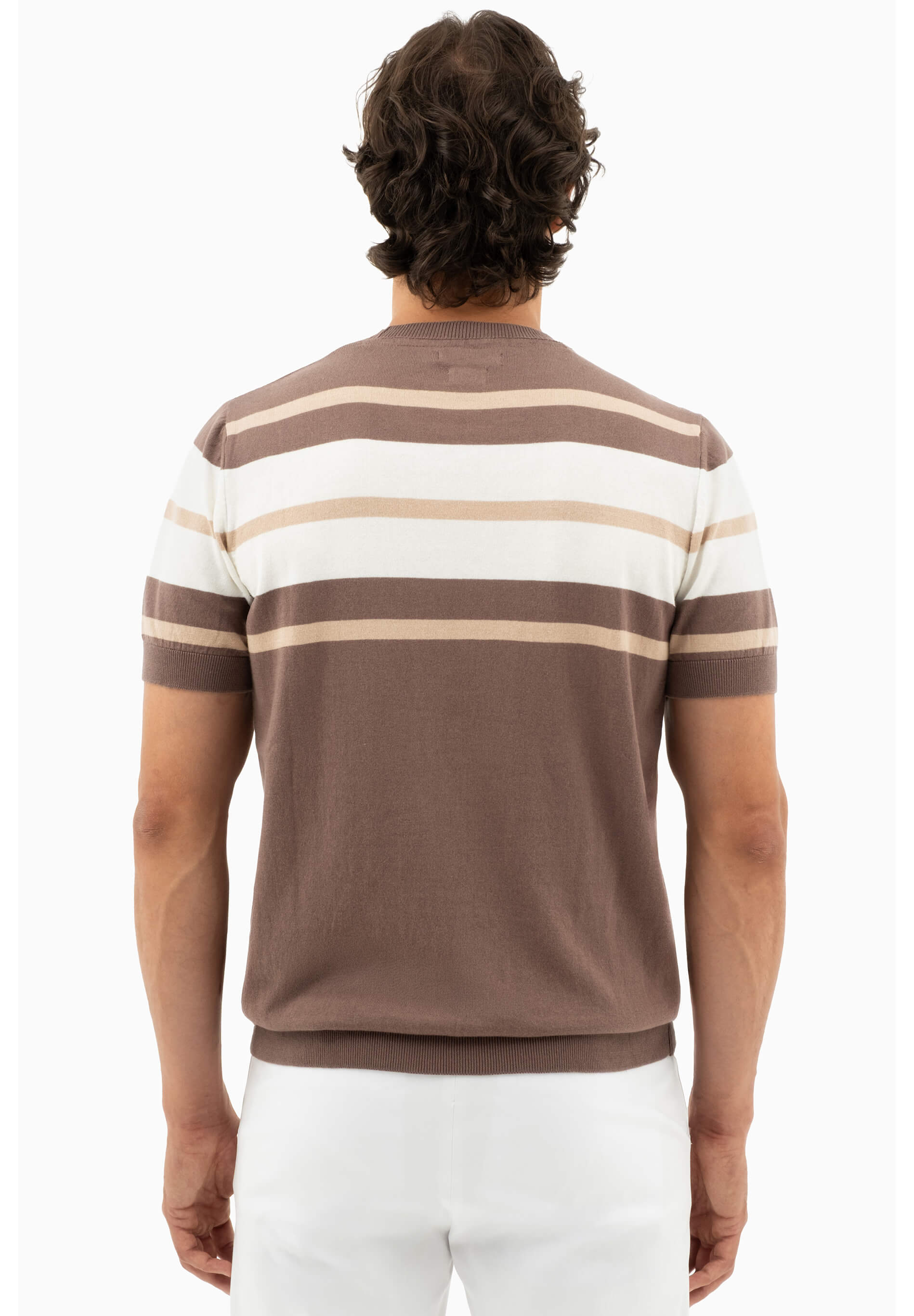 Feinstrick-T-Shirt aus Bio-Baumwolle mit Streifen