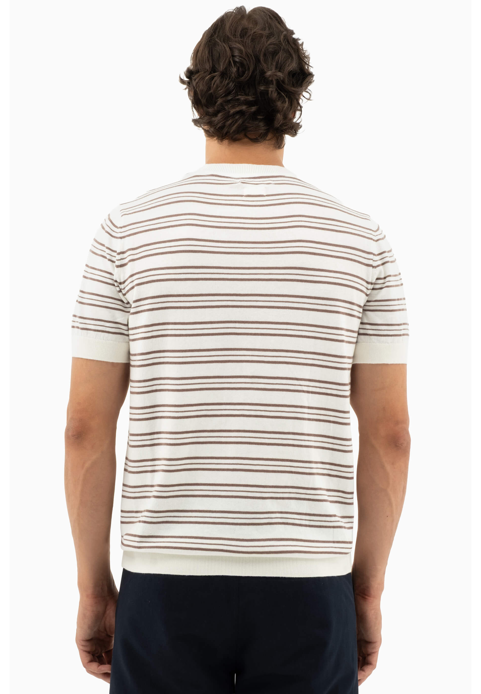 Feinstrick-T-Shirt aus Bio-Baumwolle mit Streifen