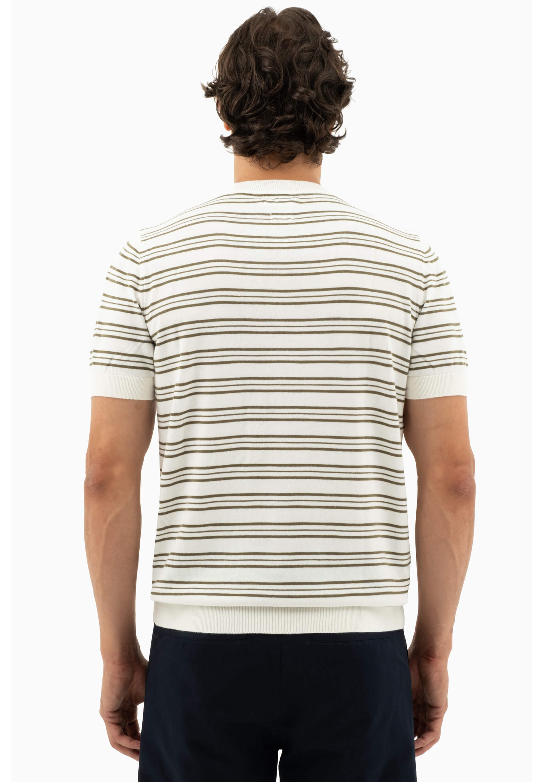 Feinstrick-T-Shirt aus Bio-Baumwolle mit Streifen