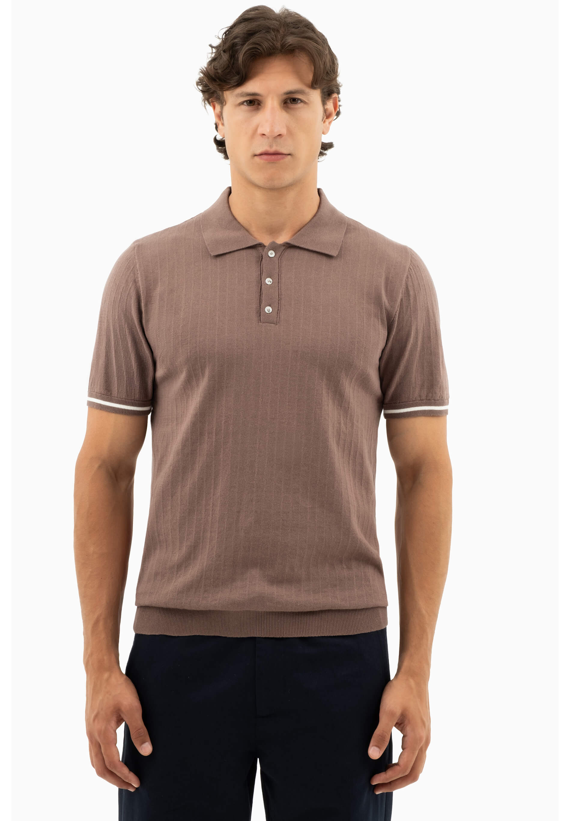 Strick-Poloshirt aus Bio-Baumwolle