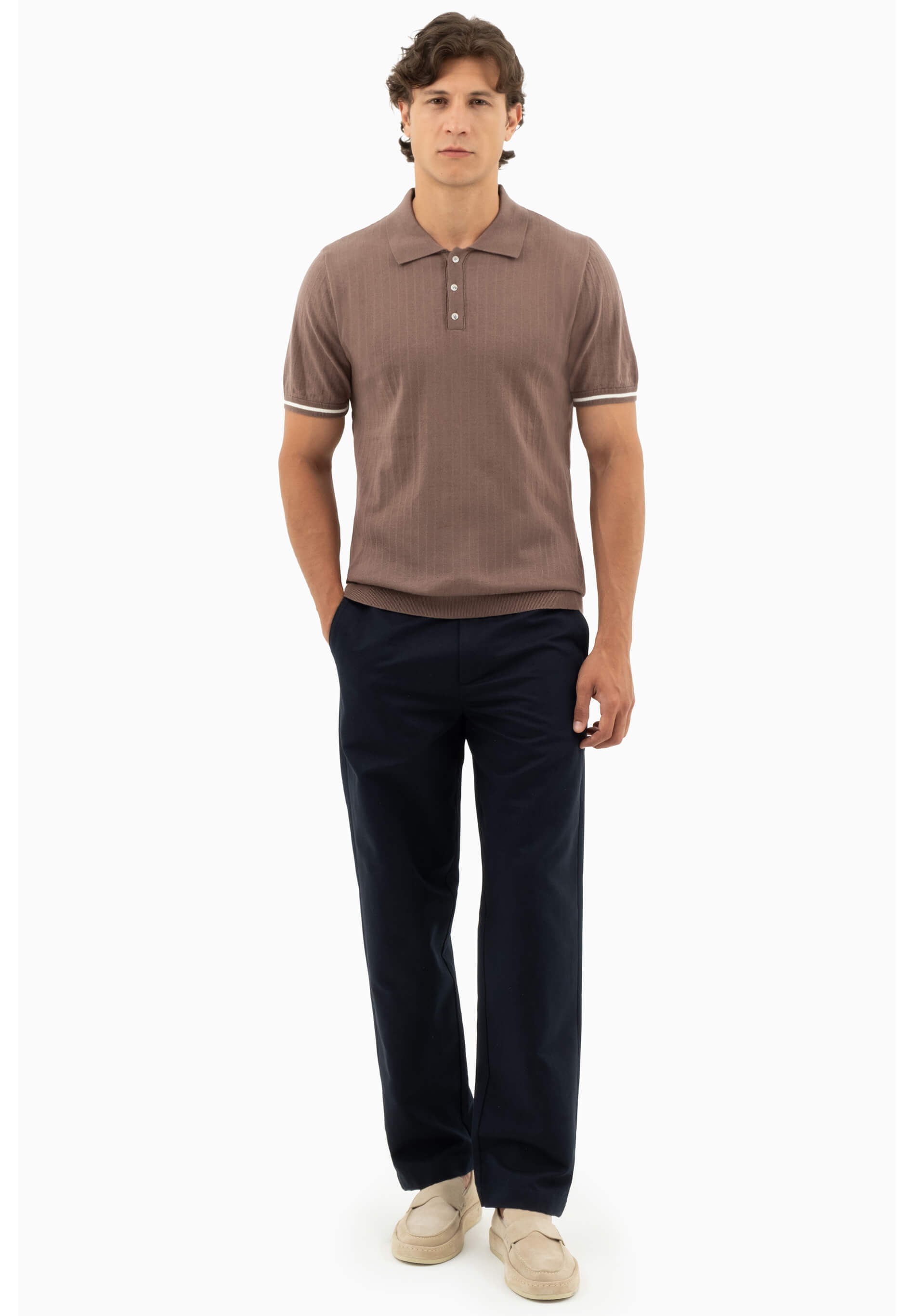 Strick-Poloshirt aus Bio-Baumwolle