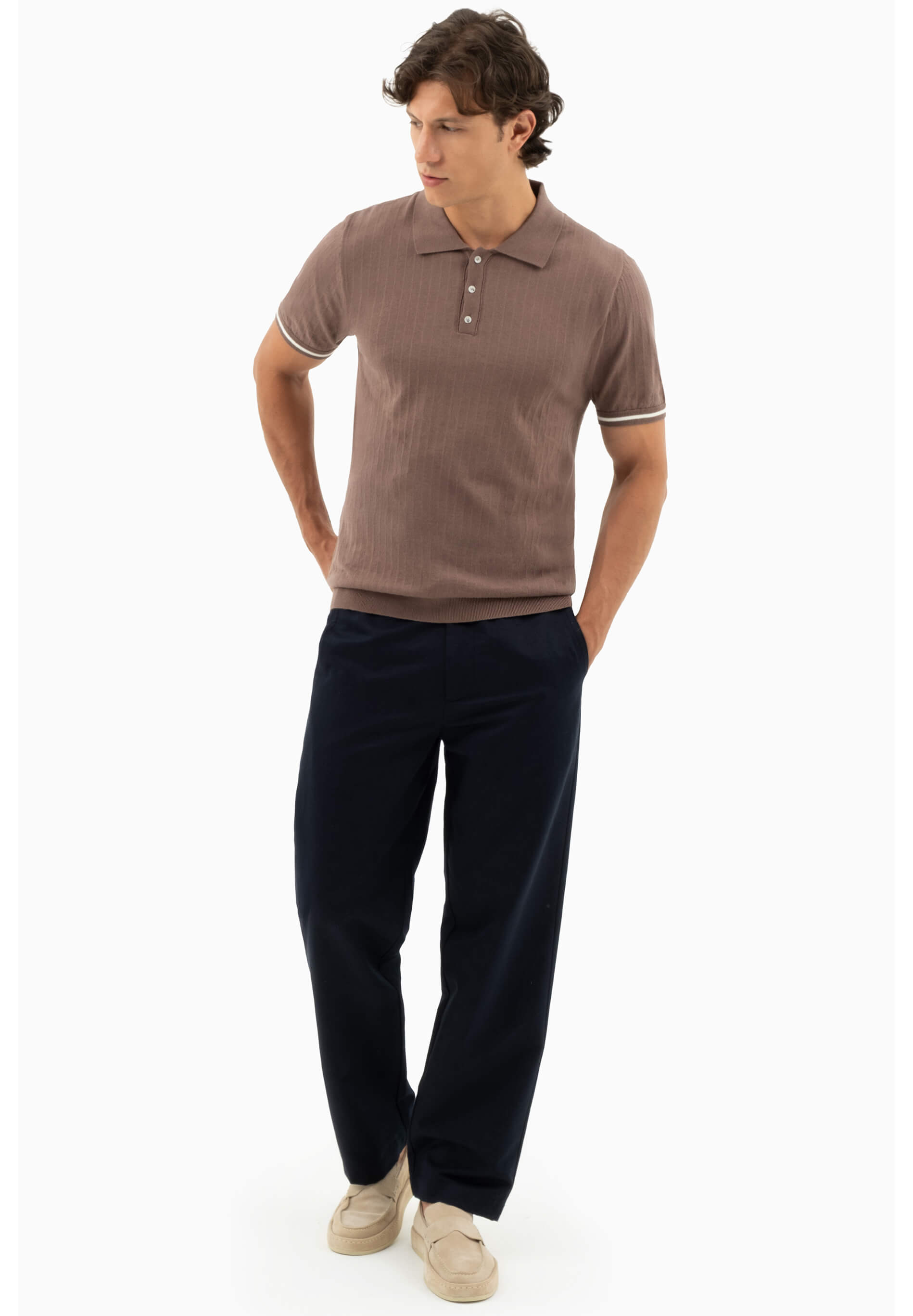 Strick-Poloshirt aus Bio-Baumwolle