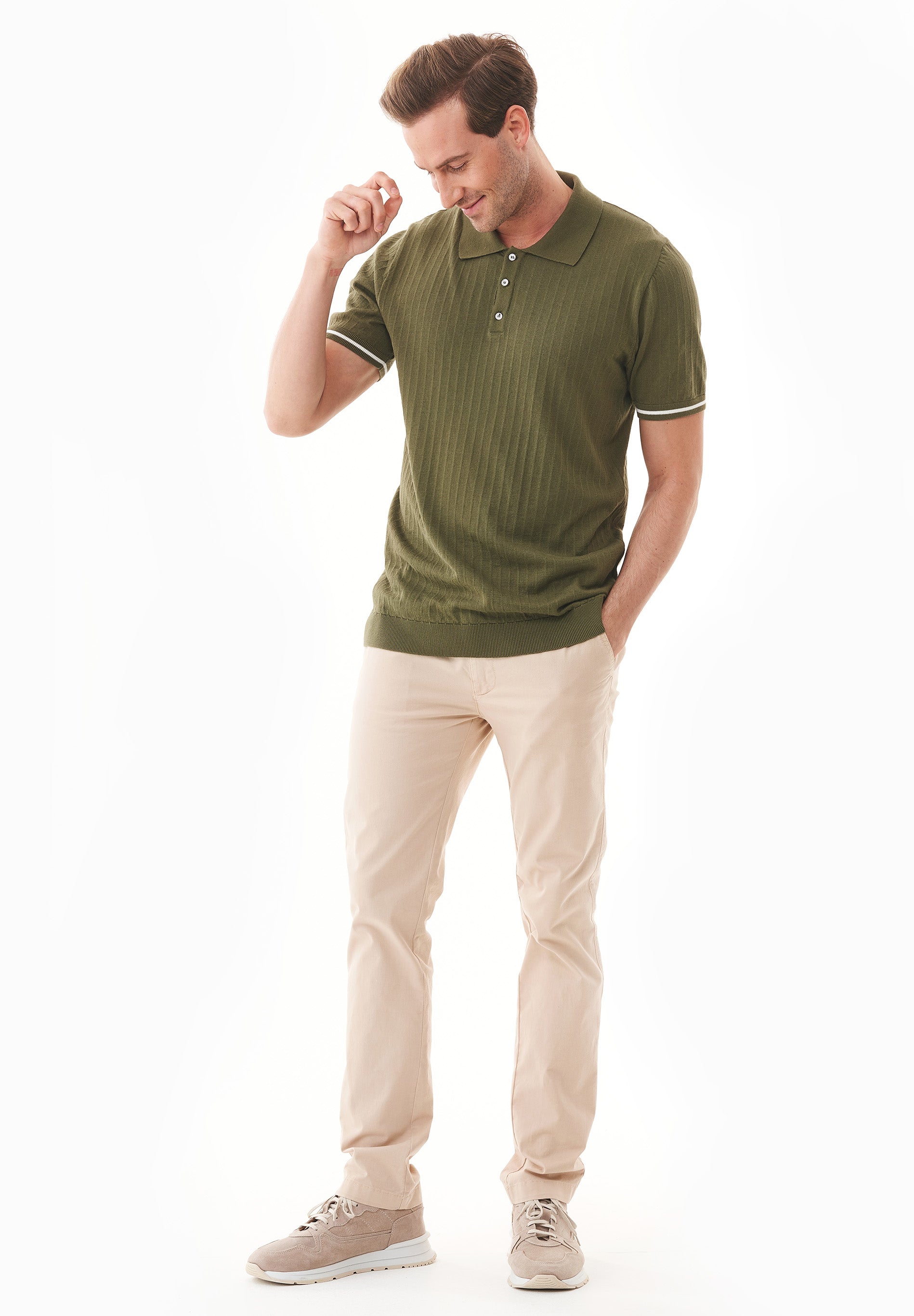 Strick-Poloshirt aus Bio-Baumwolle