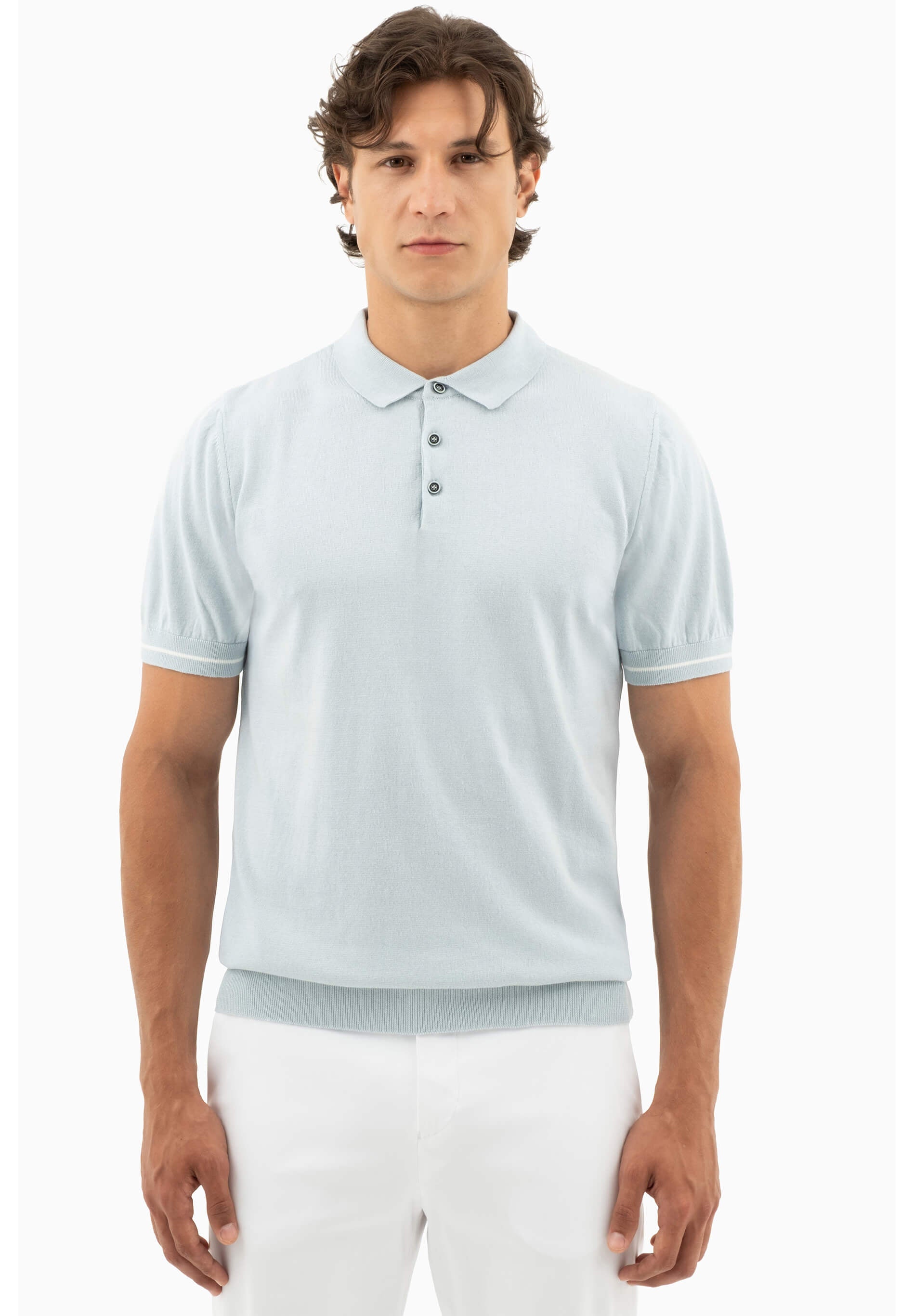 Strick-Poloshirt aus Bio-Baumwolle