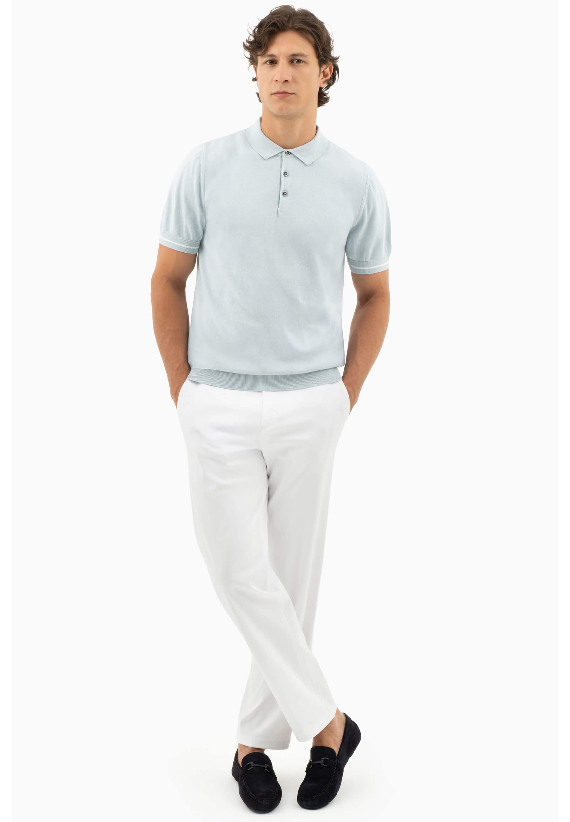 Strick-Poloshirt aus Bio-Baumwolle