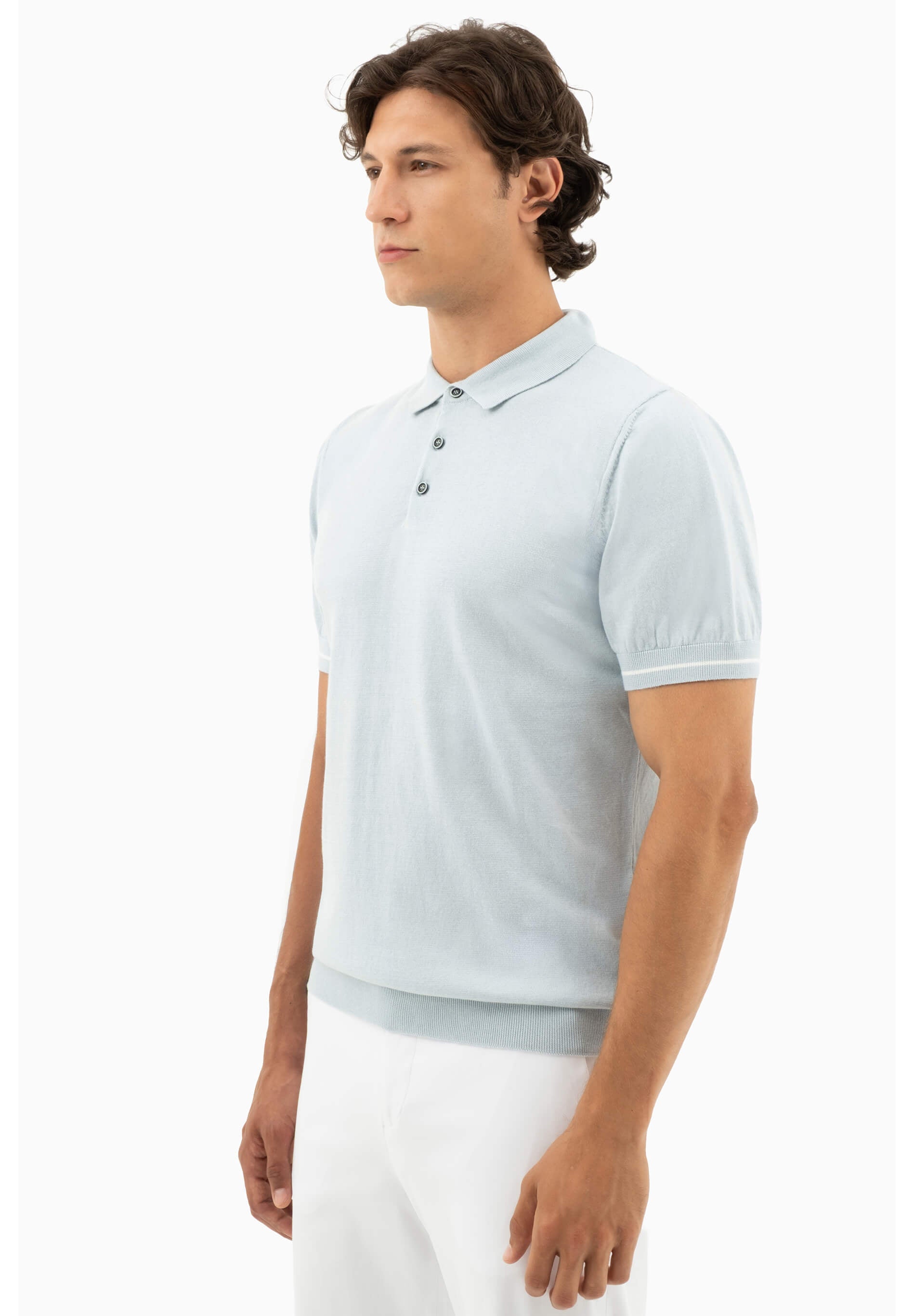 Strick-Poloshirt aus Bio-Baumwolle