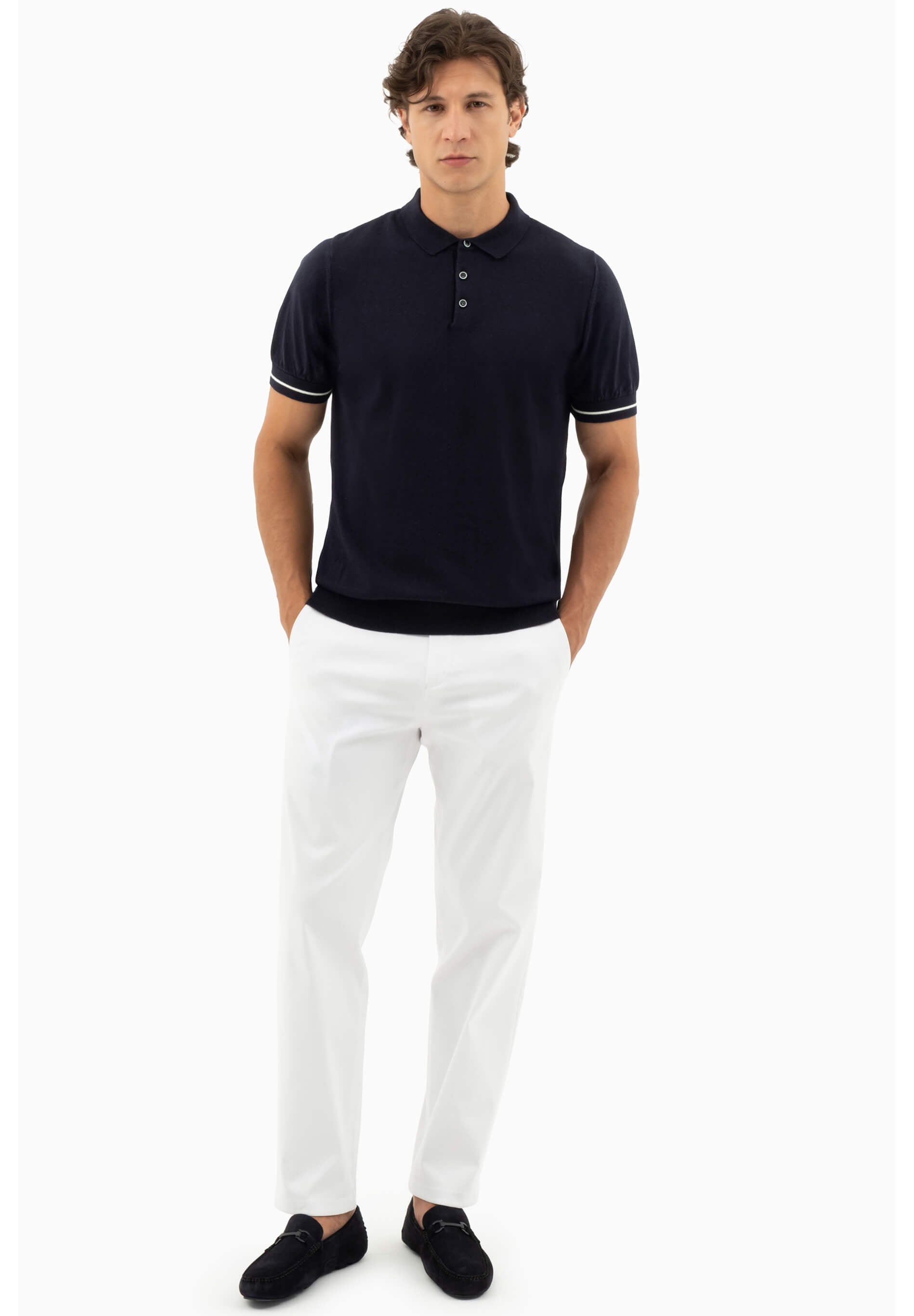 Strick-Poloshirt aus Bio-Baumwolle