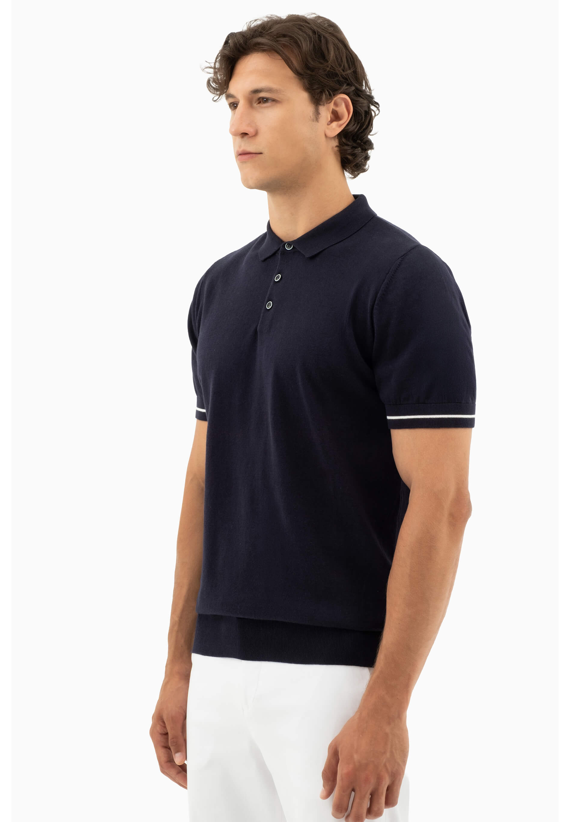 Strick-Poloshirt aus Bio-Baumwolle