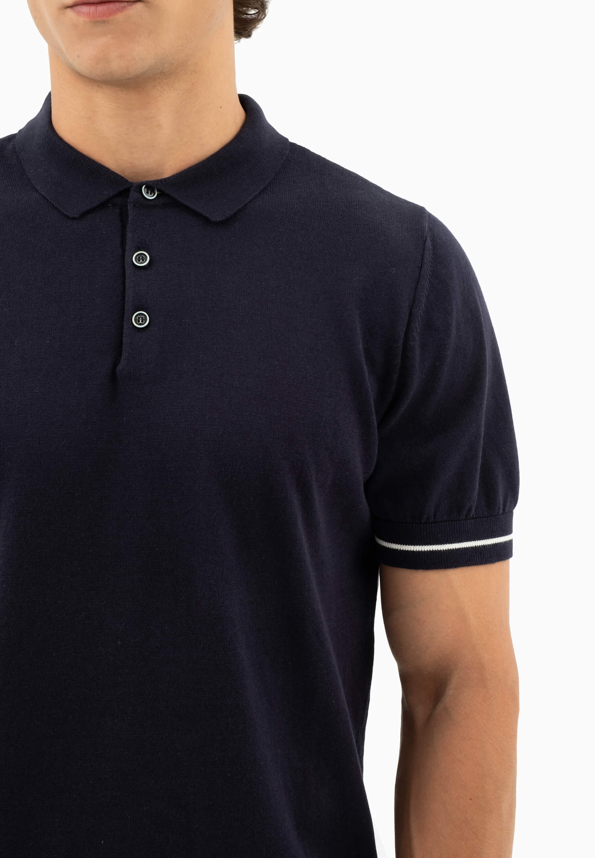 Strick-Poloshirt aus Bio-Baumwolle