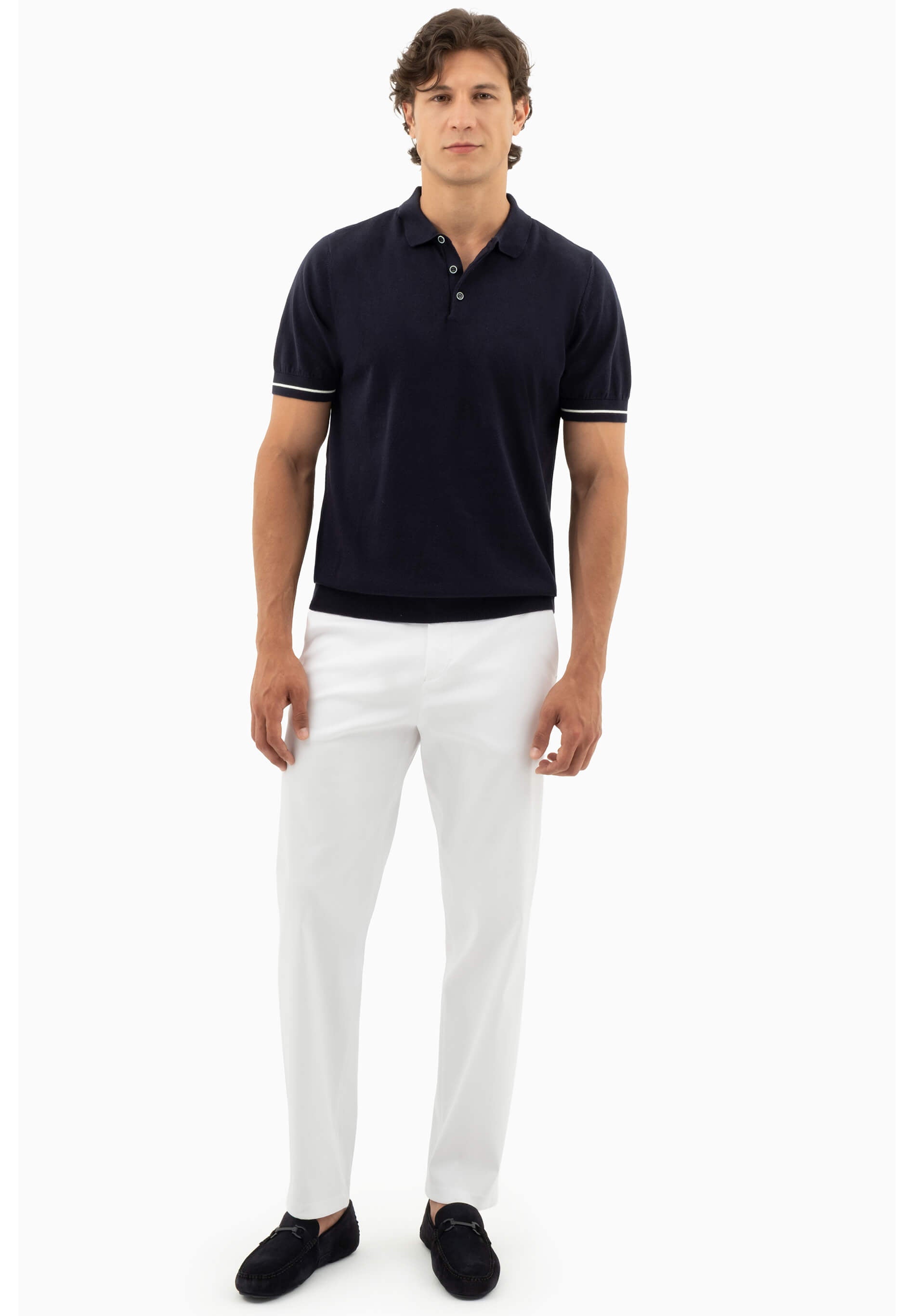 Strick-Poloshirt aus Bio-Baumwolle