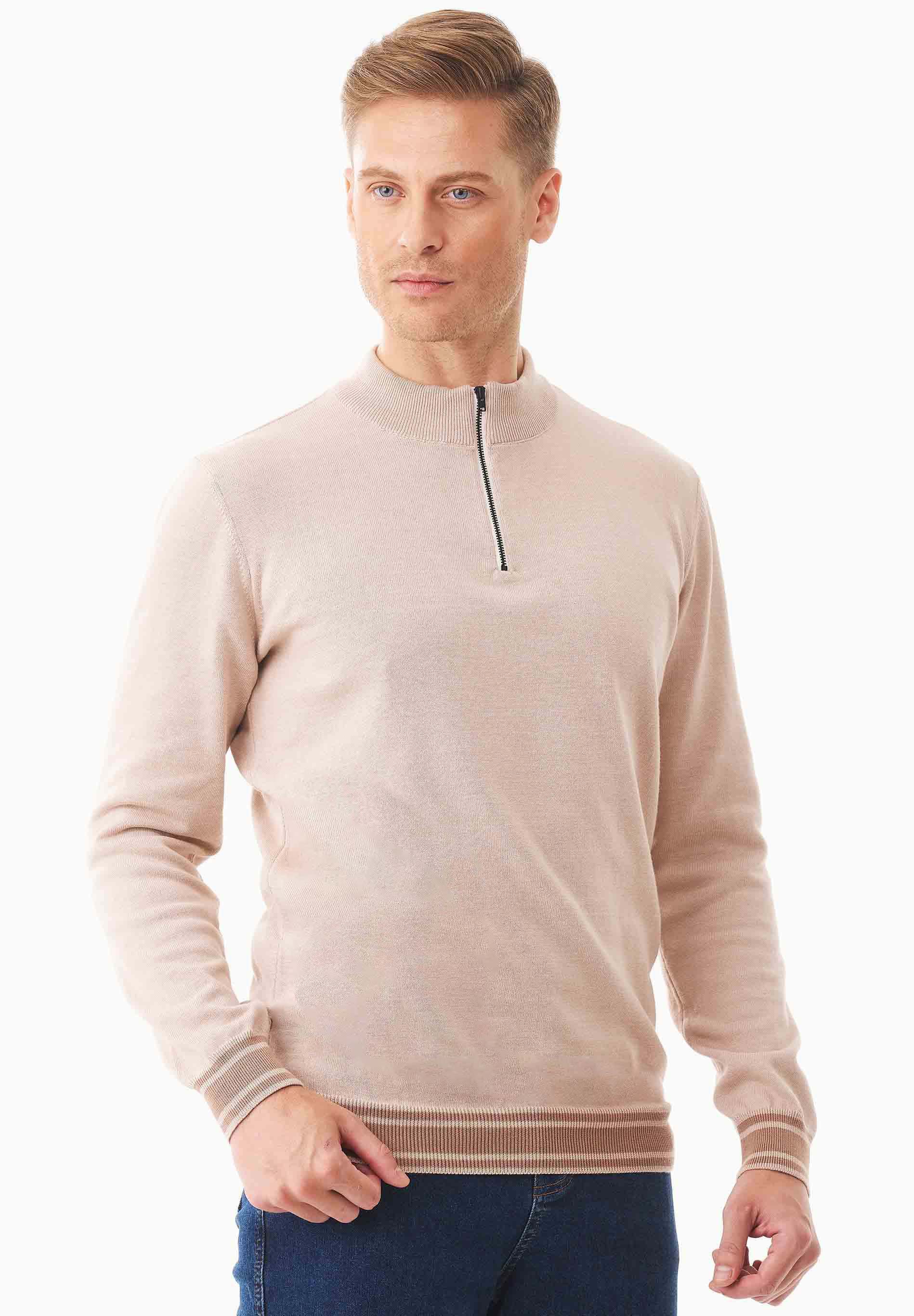 Pullover aus Bio-Baumwolle mit Troyerkragen