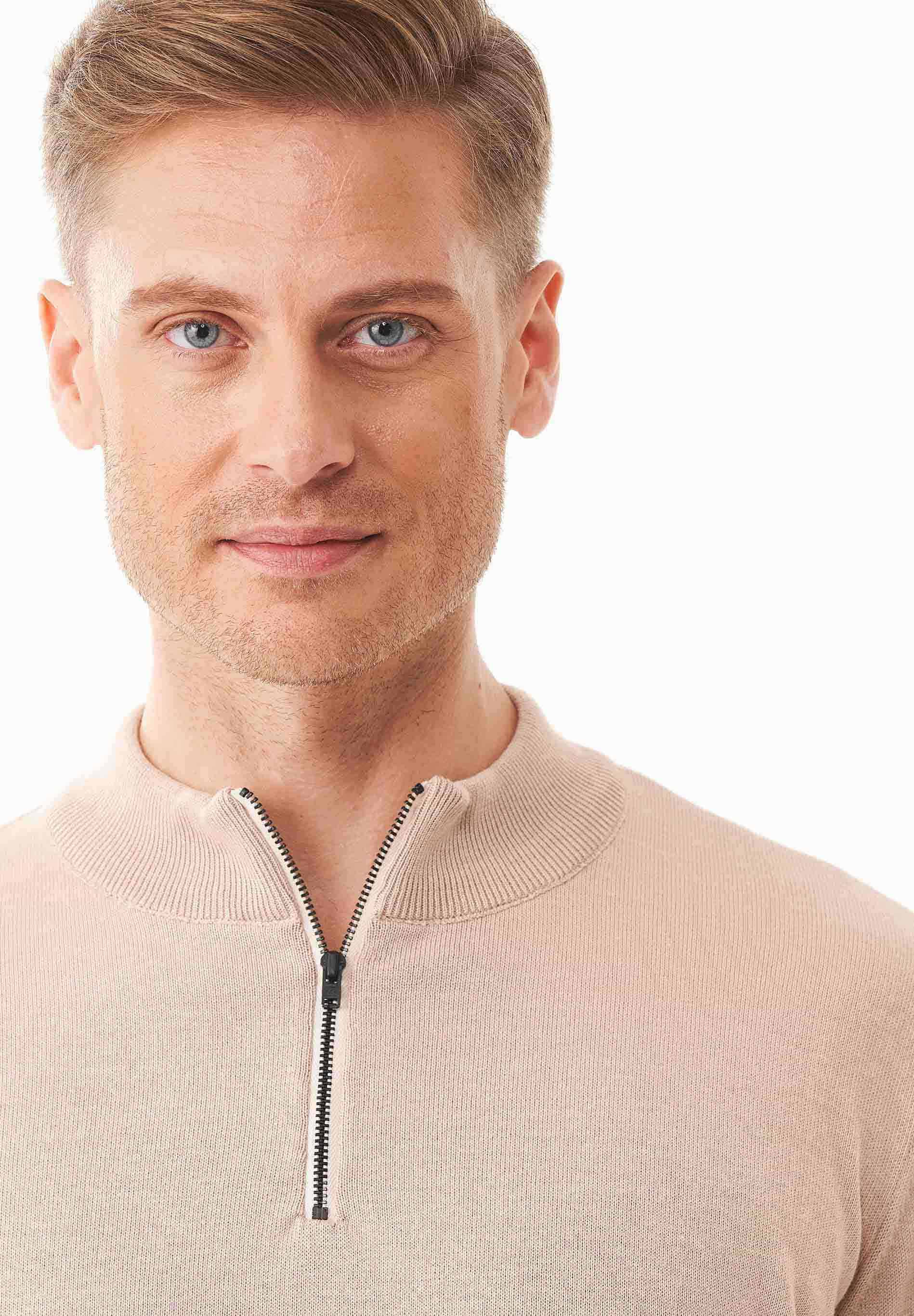 Pullover aus Bio-Baumwolle mit Troyerkragen