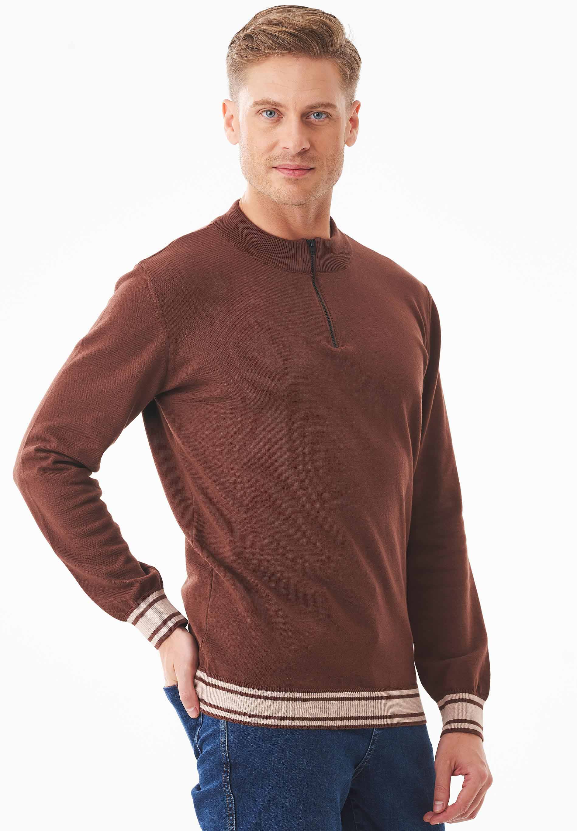 Pullover aus Bio-Baumwolle mit Troyerkragen
