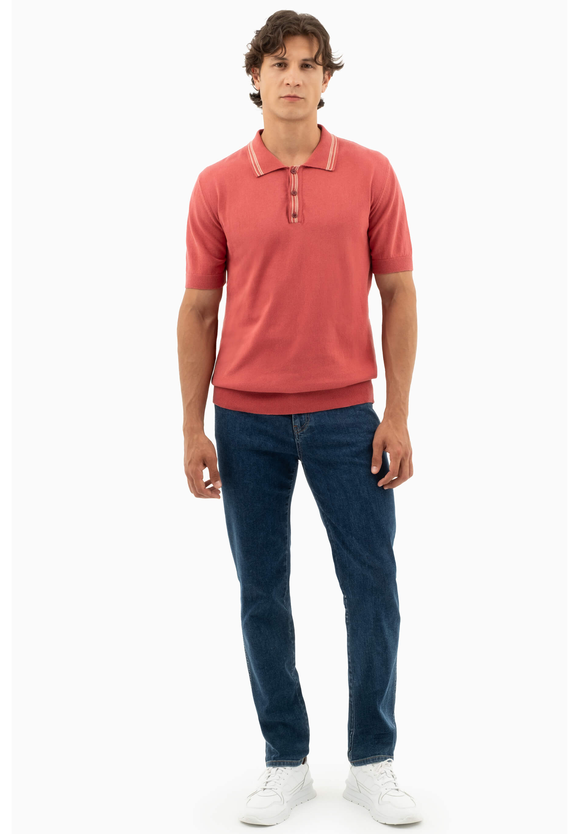 Strick-Poloshirt aus Bio-Baumwolle