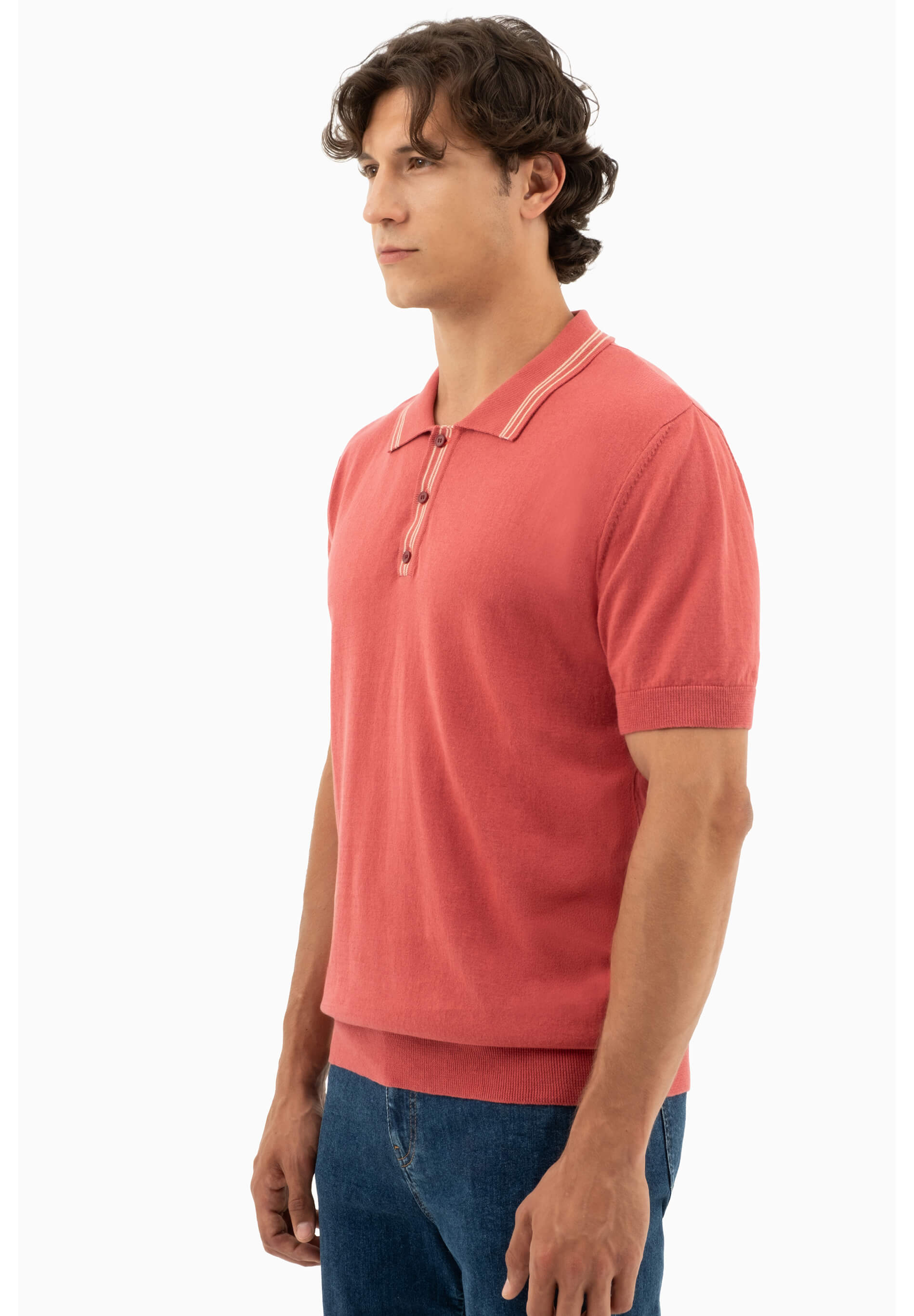 Strick-Poloshirt aus Bio-Baumwolle