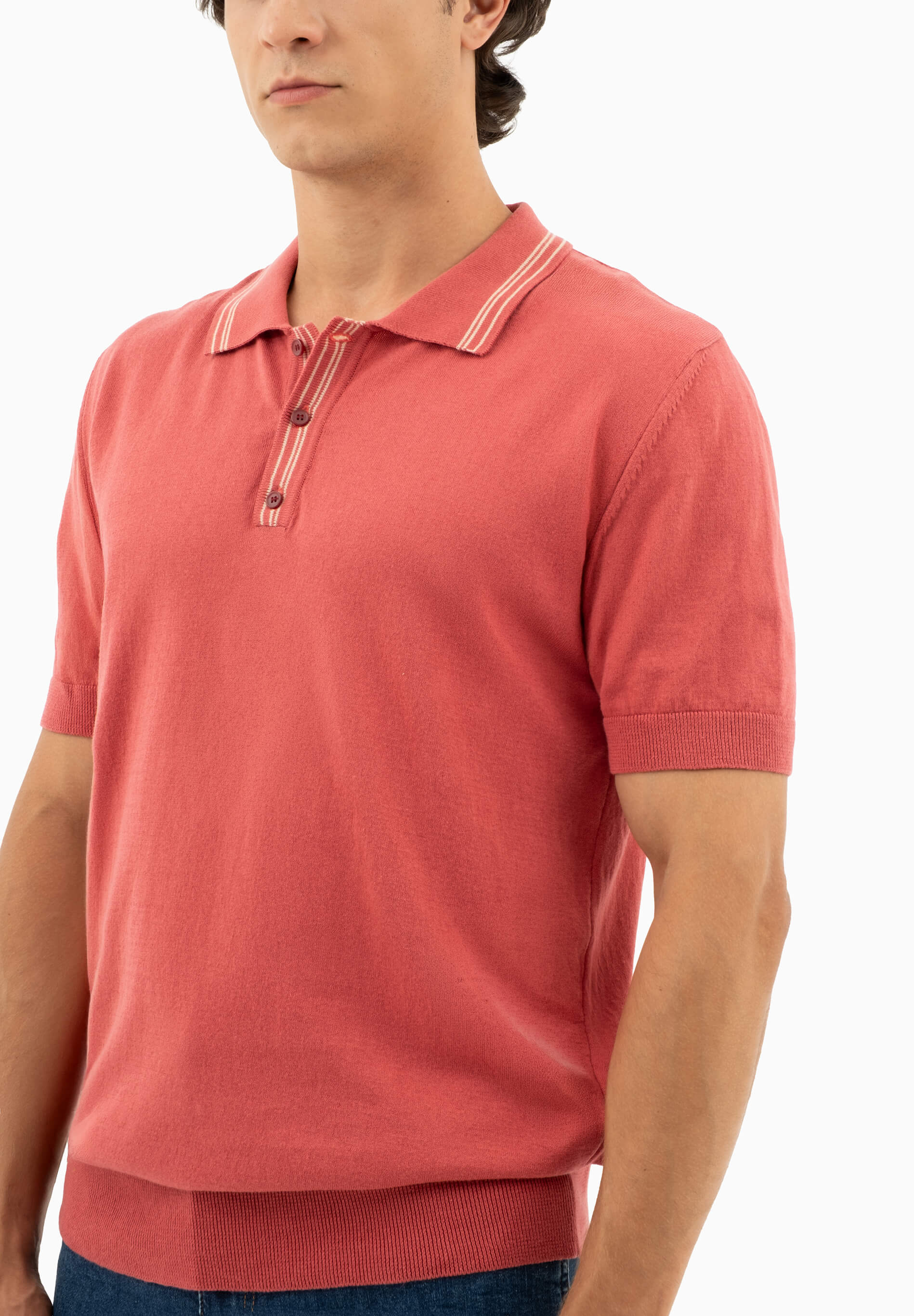 Strick-Poloshirt aus Bio-Baumwolle