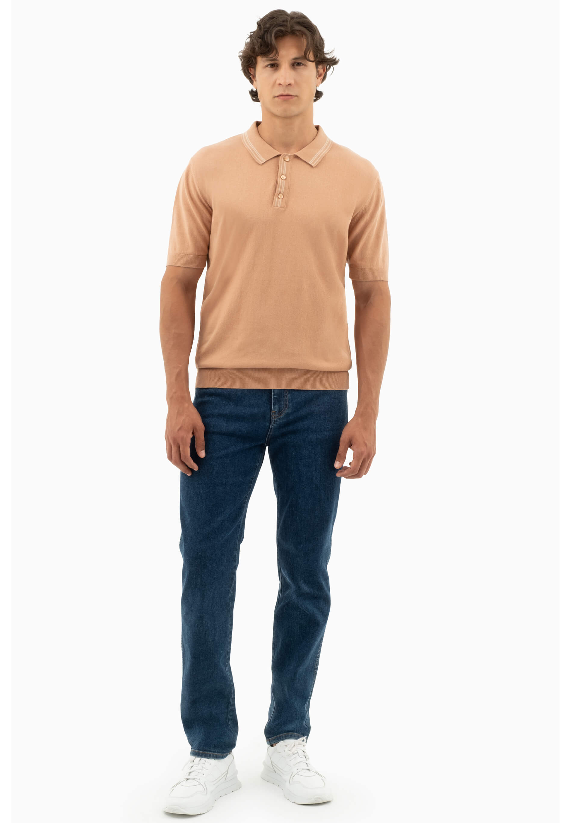 Strick-Poloshirt aus Bio-Baumwolle