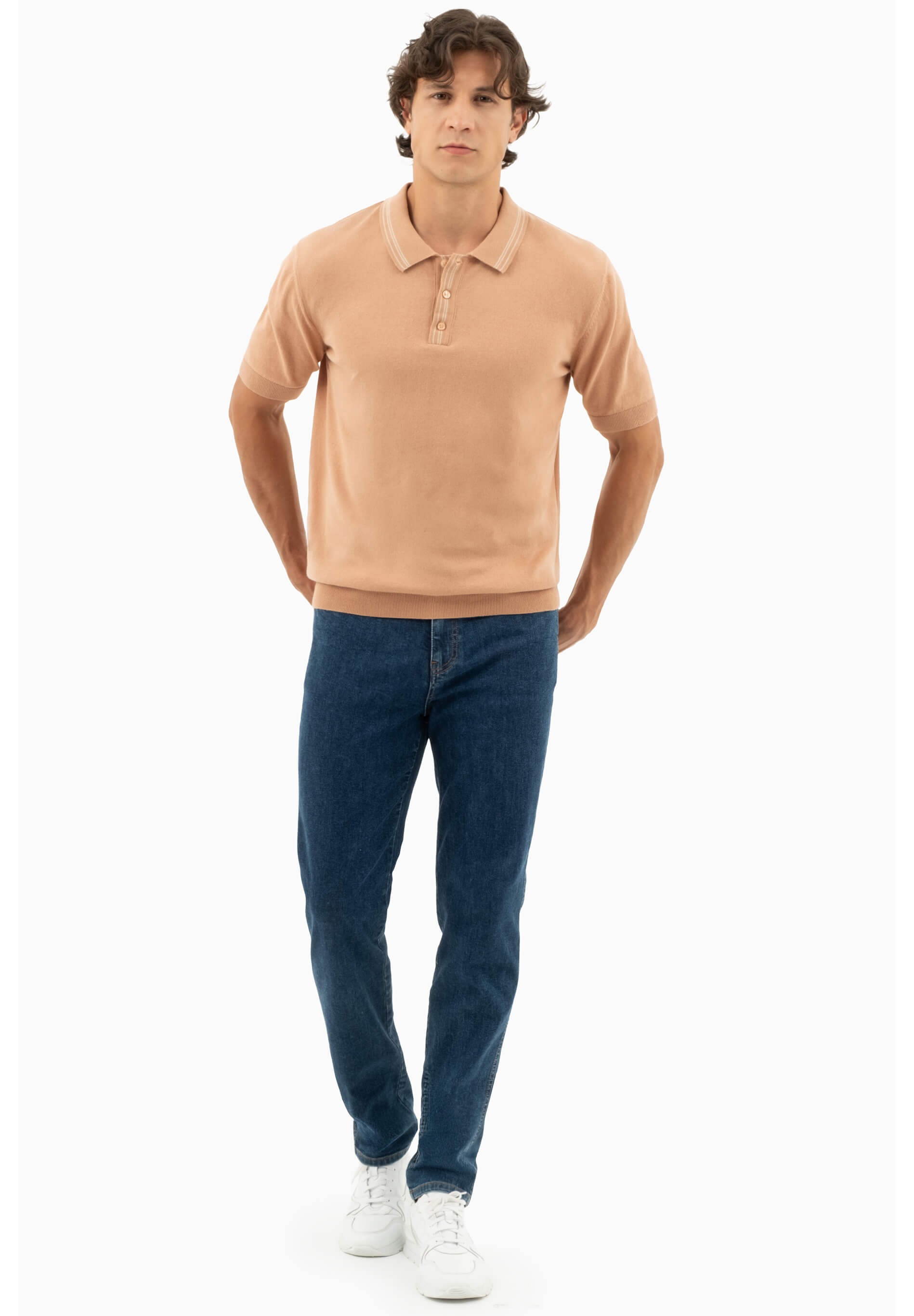Strick-Poloshirt aus Bio-Baumwolle