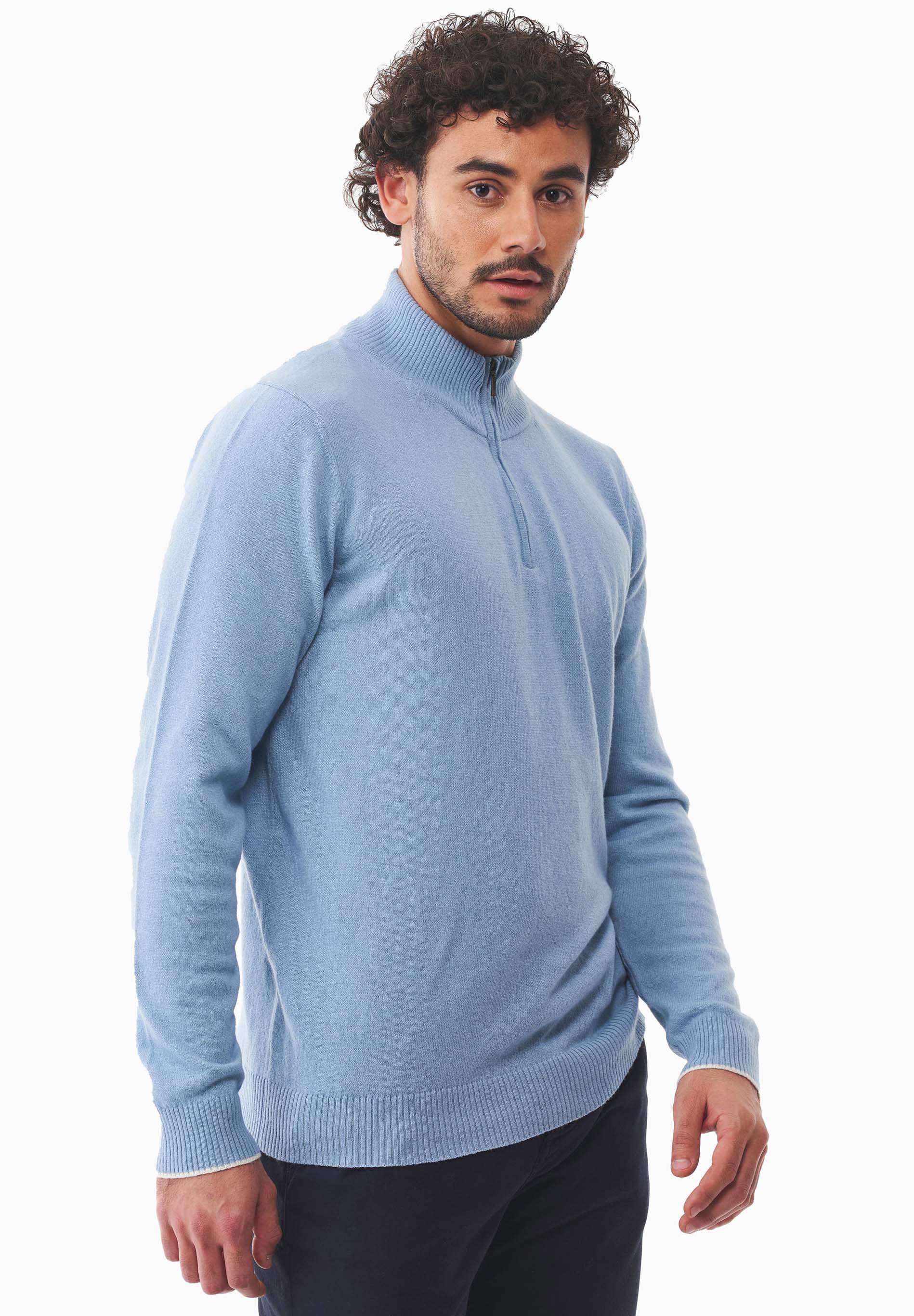 Troyer-Pullover aus Bio-Baumwoll Mix