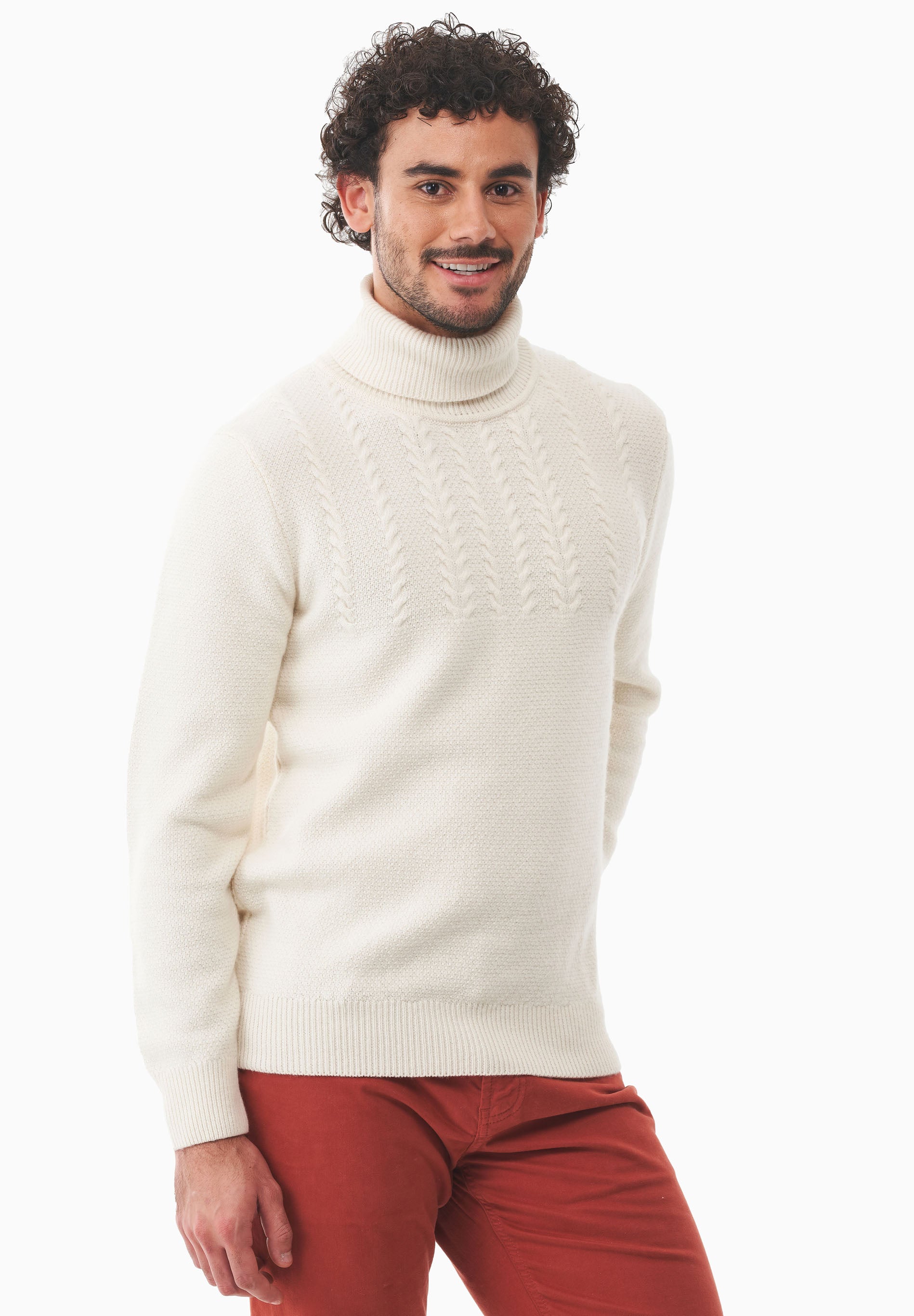 Rollkragenpullover aus Bio-Baumwoll Mix