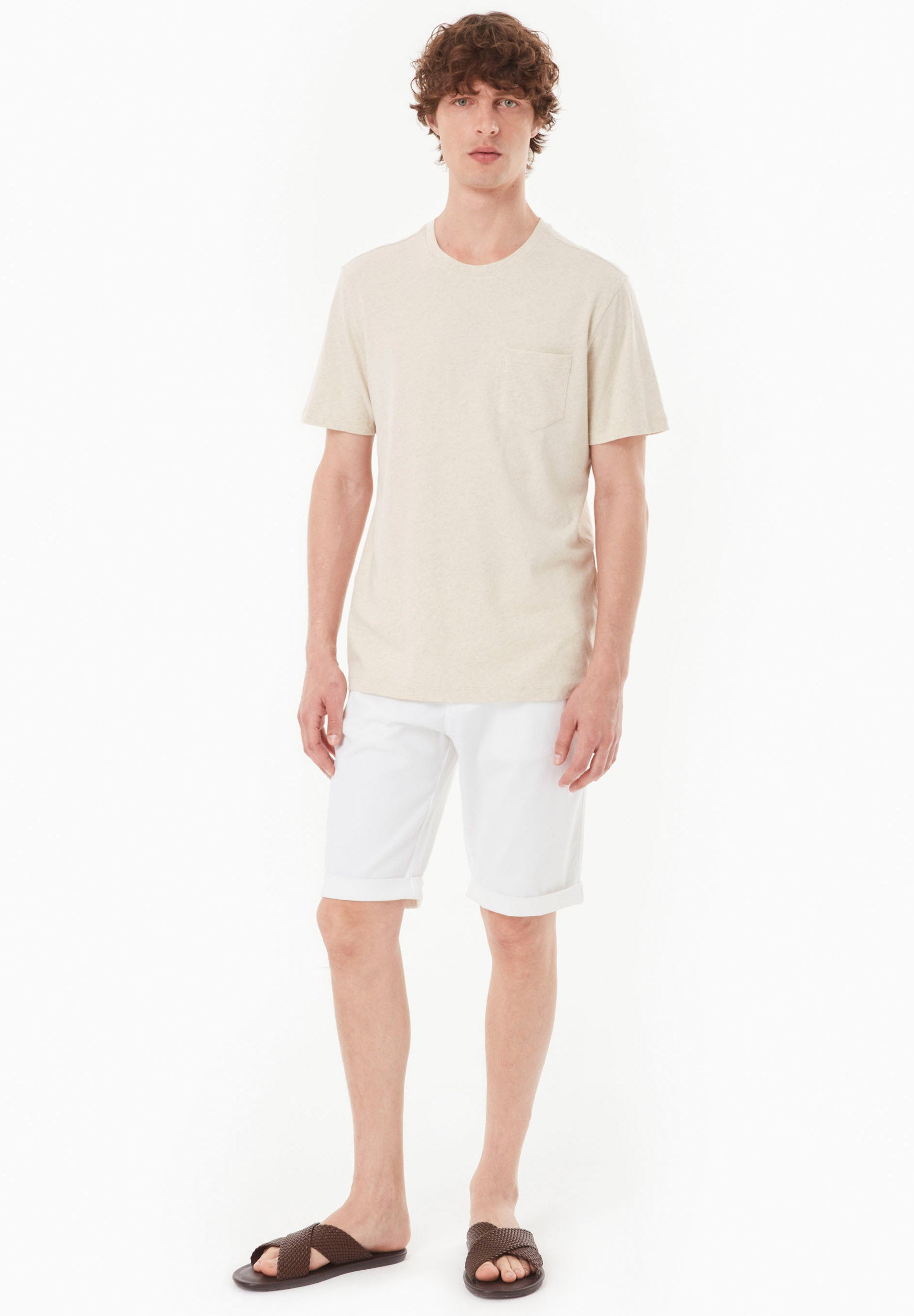 T-Shirt aus Bio-Baumwolle und Leinen