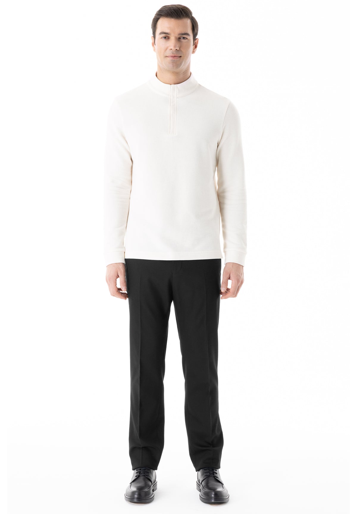 Longsleeve aus Bio-Baumwolle mit Viertelreißverschluss