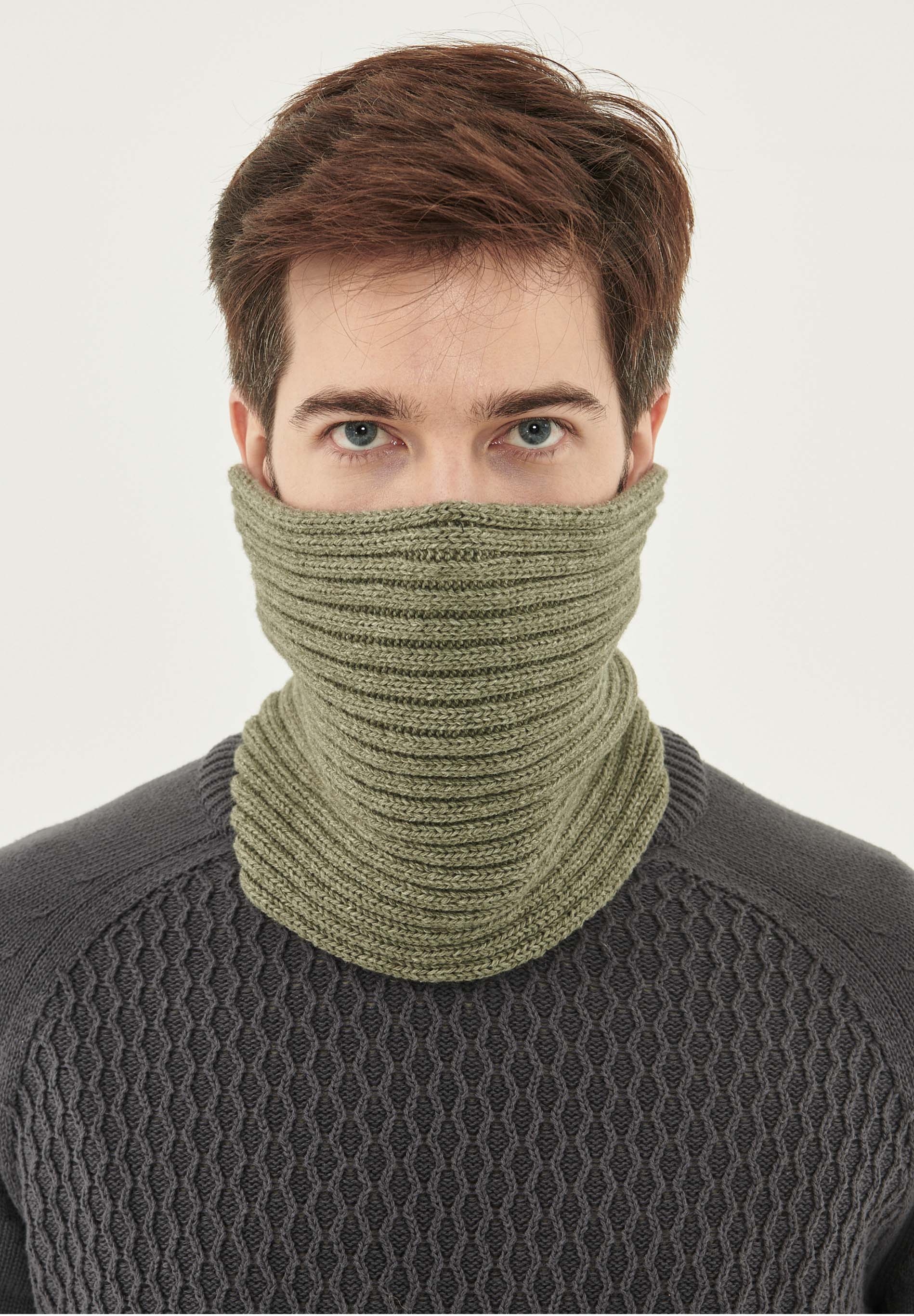 Unisex Strick Loop Schal aus Bio-Merinowolle und Bio-Baumwolle