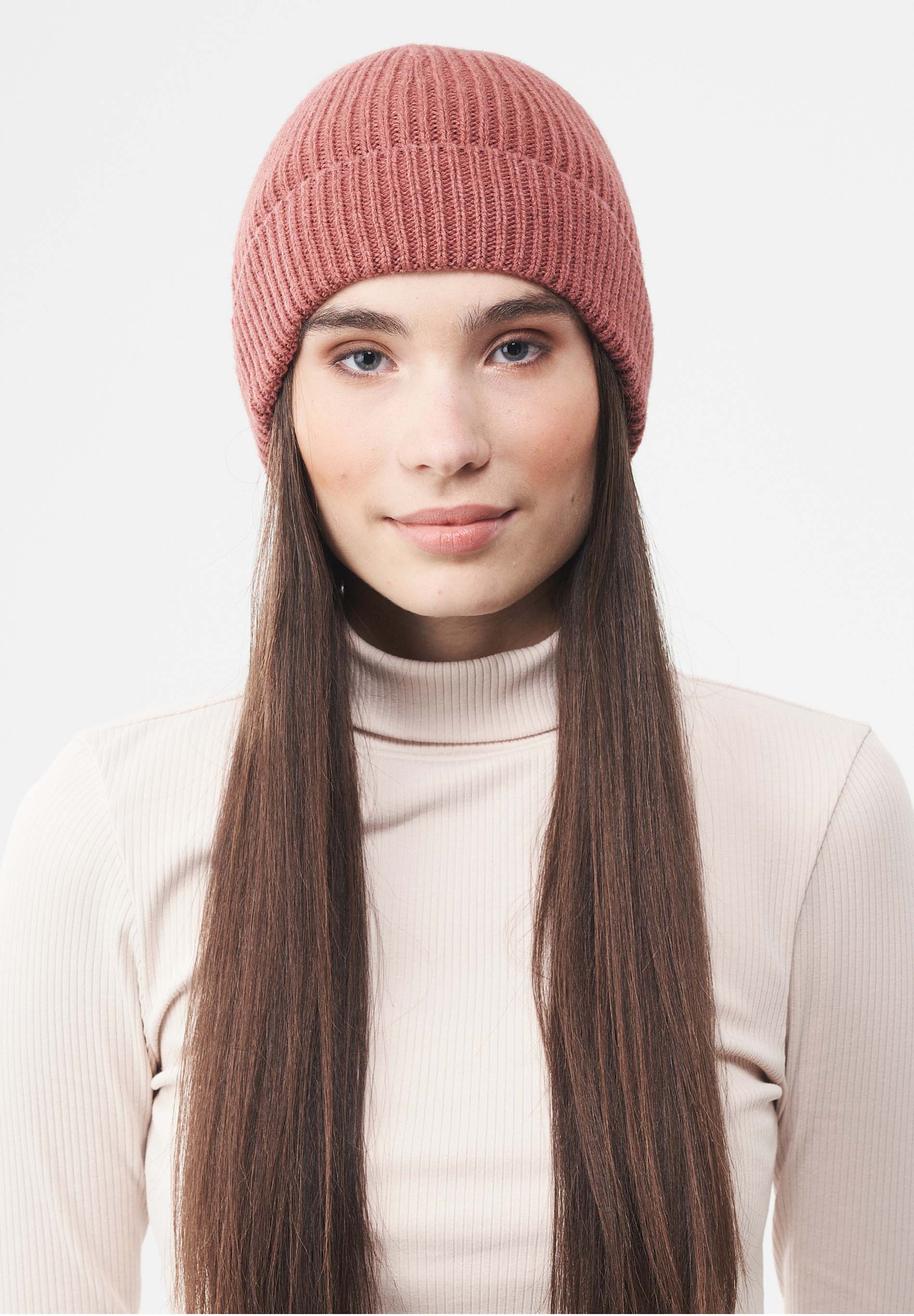 Unisex Strick-Beanie aus Bio-Merinowolle und Bio-Baumwolle