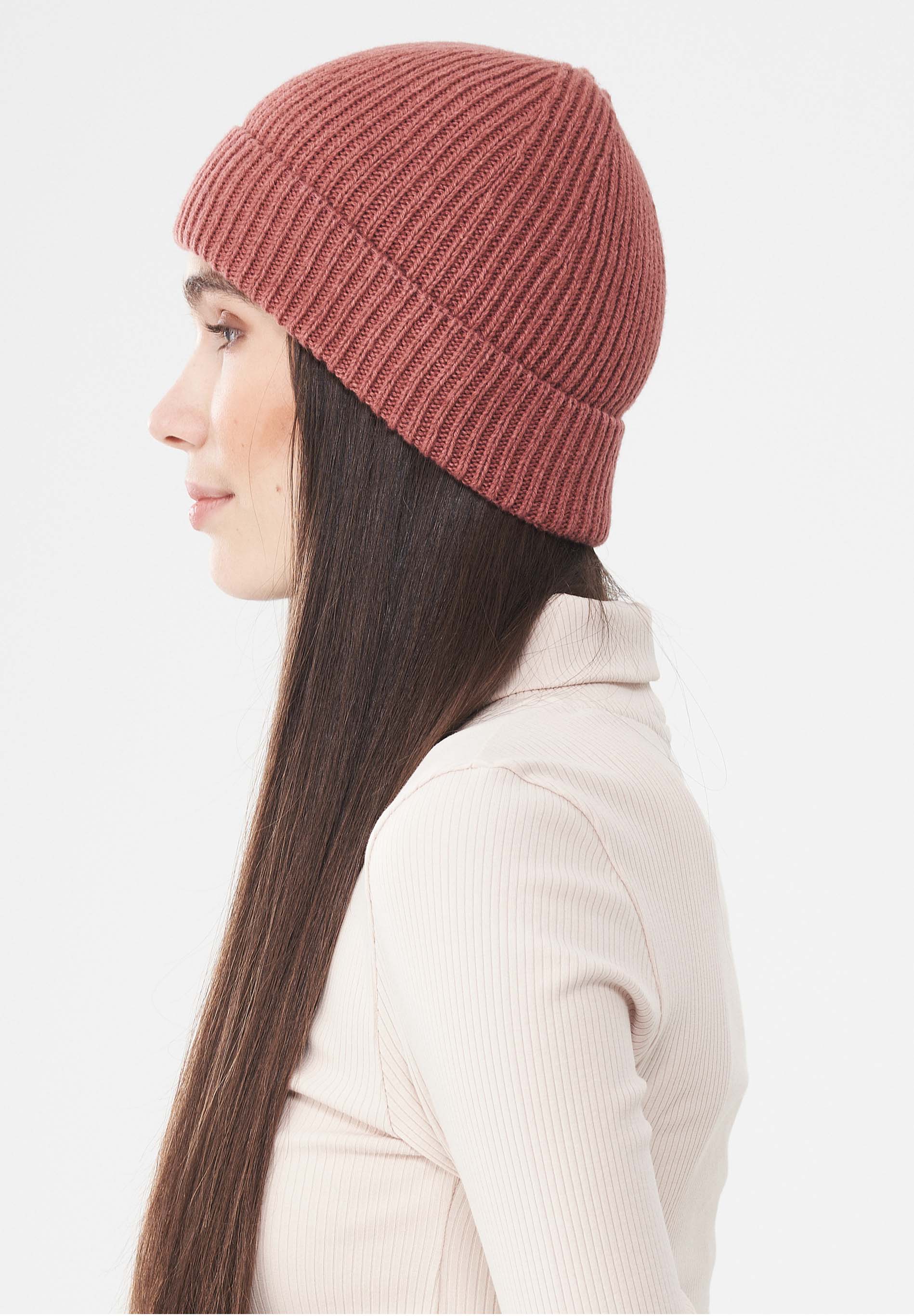 Unisex Strick-Beanie aus Bio-Merinowolle und Bio-Baumwolle