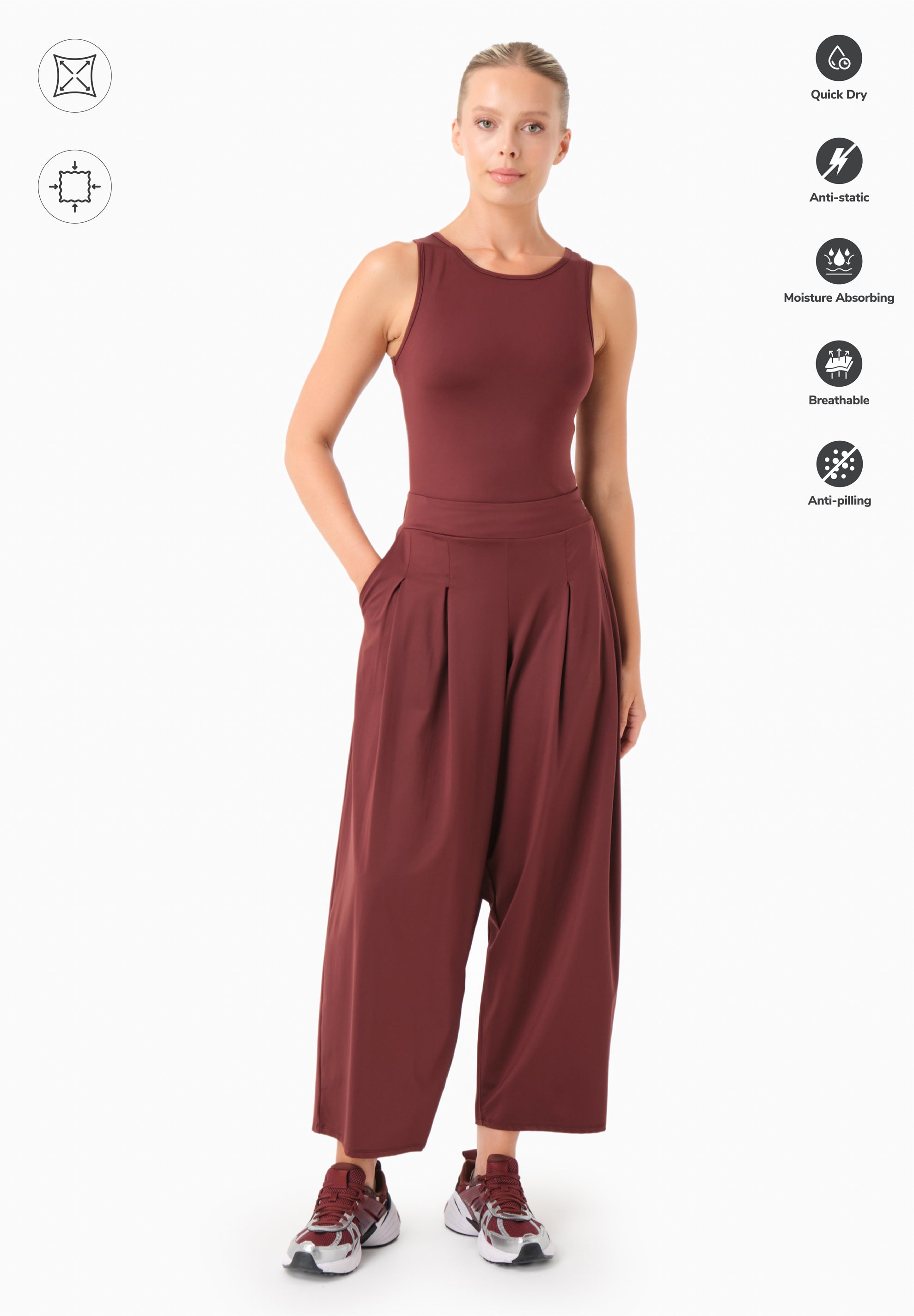 PEENY | Weit geschnittene Hose aus recyceltem Polyamid