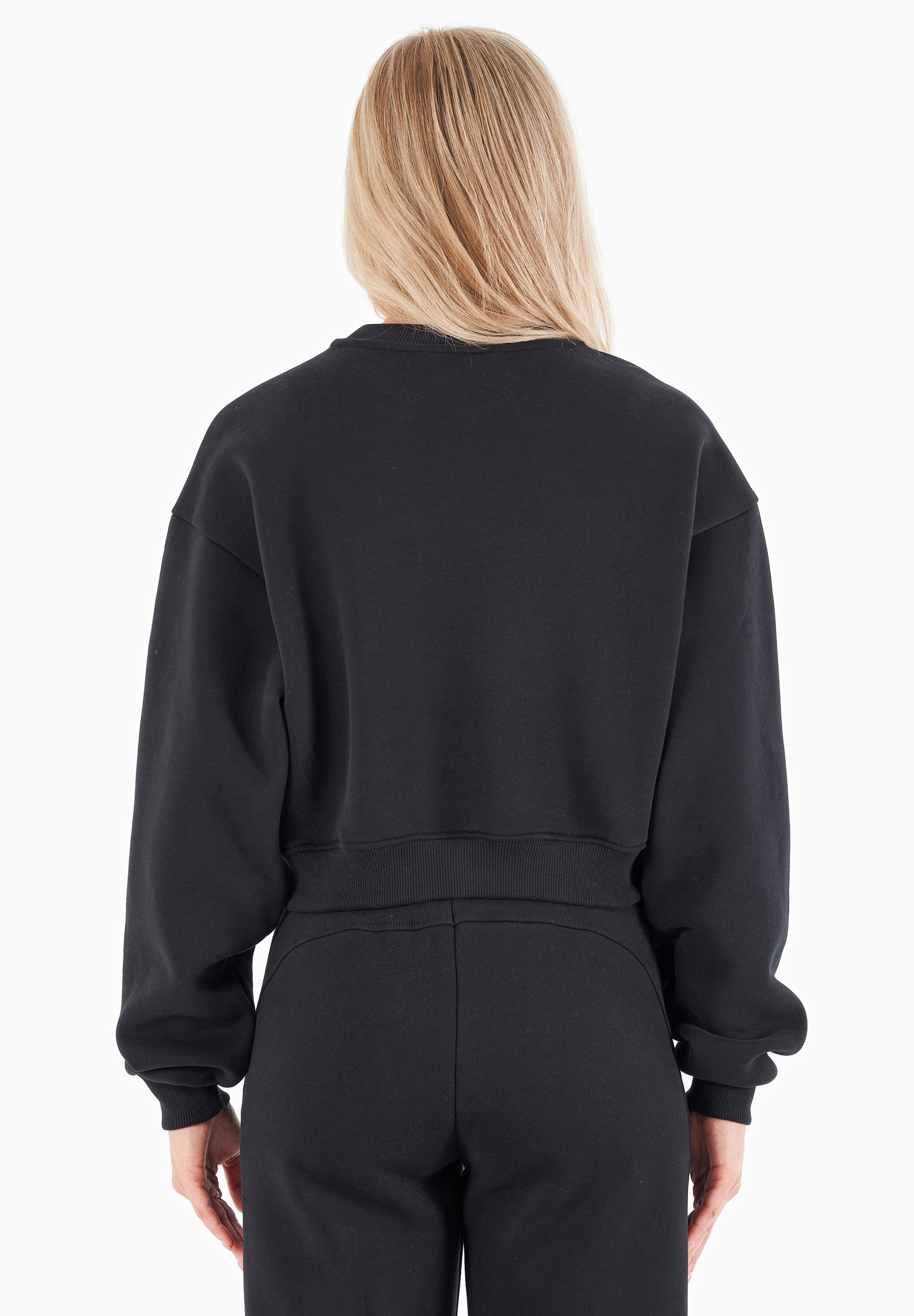 SILLIVIA | Essentials Travel Crop-Sweatshirt aus Bio-Baumwolle und recyceltem Polyester