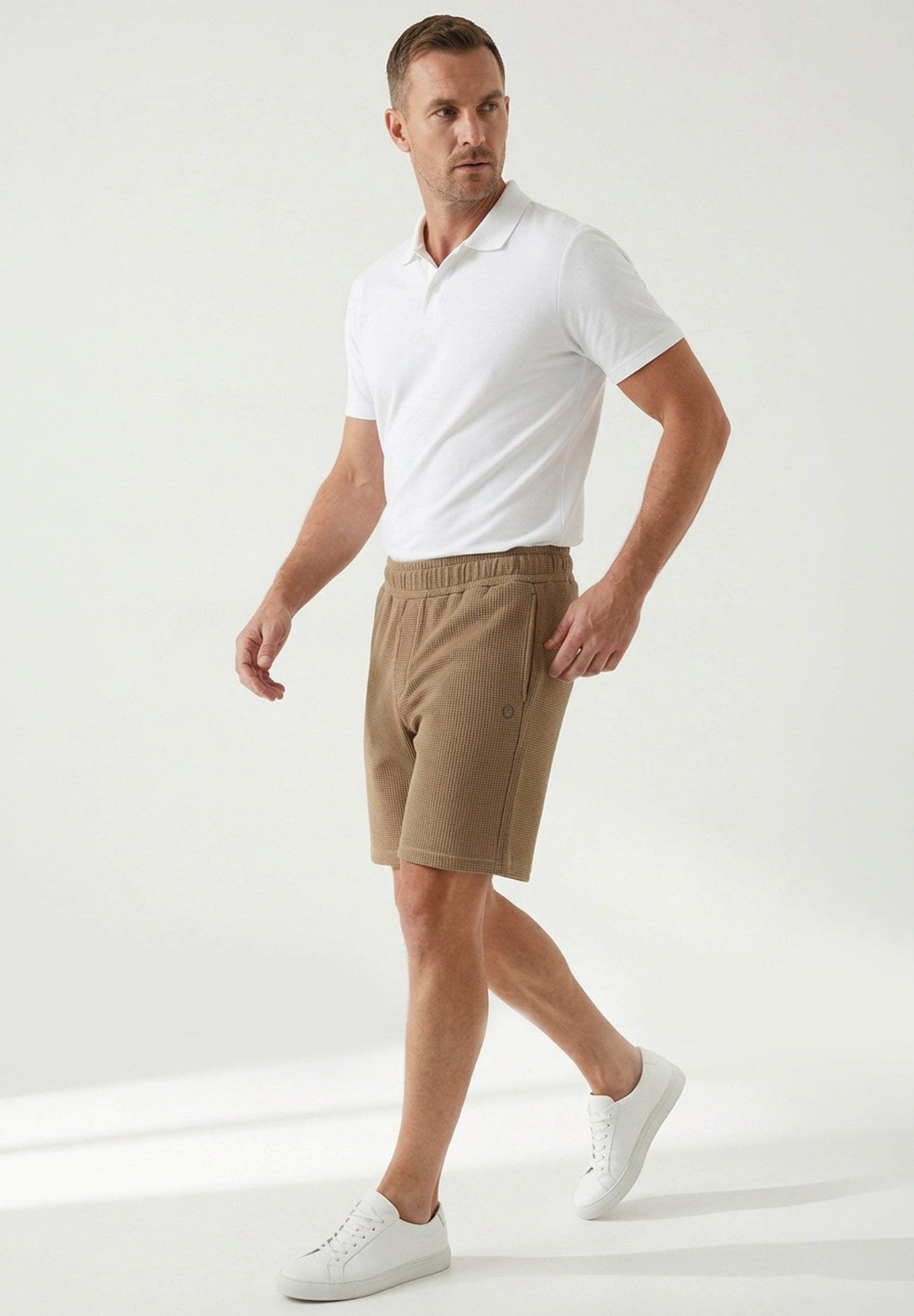 STEVVEN | Waffel-Shorts aus Bio-Baumwolle & recyceltem Polyester