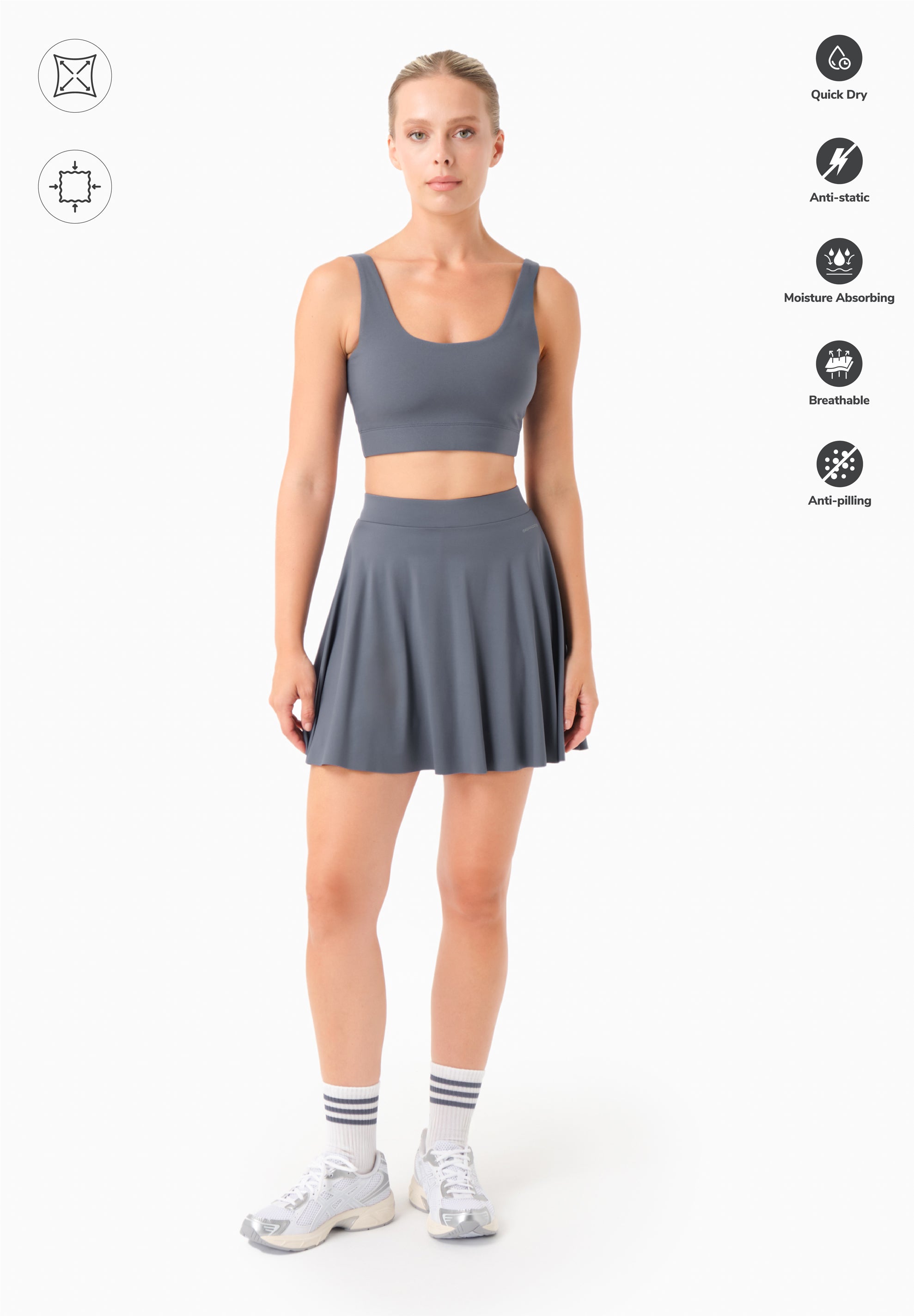SUMMER | Sport-Skort mit Innenshorts aus recyceltem Polyamid