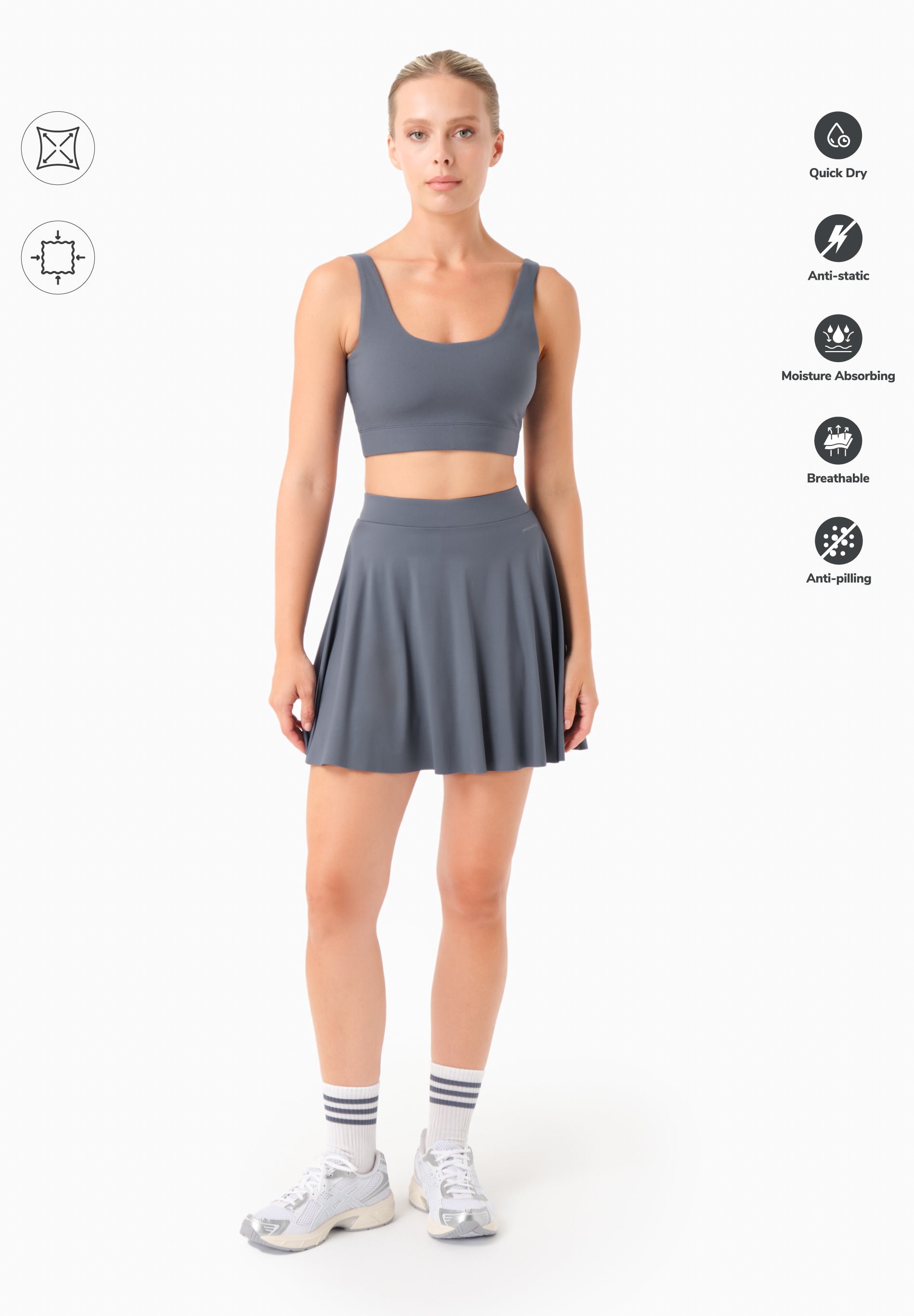 SUMMER | Sport-Skort mit Innenshorts aus recyceltem Polyamid