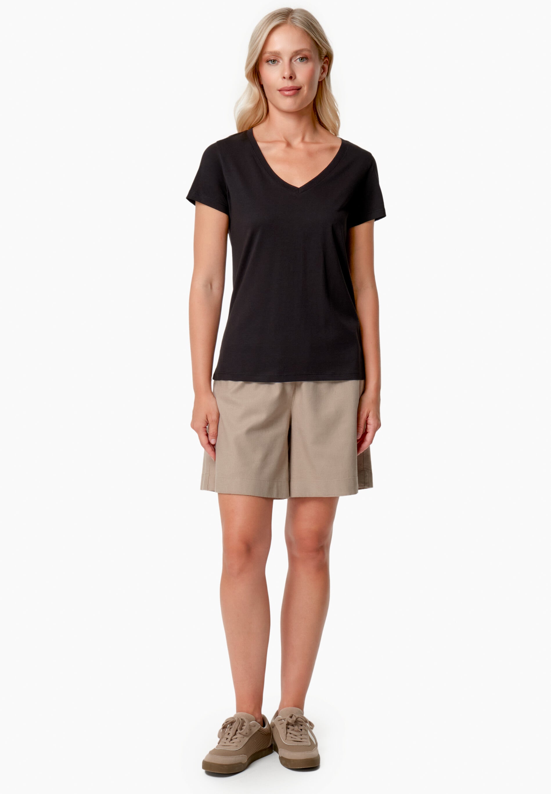 TAMARRA | T-Shirt aus TENCEL™ Modal und Bio-Baumwolle mit V-Ausschnitt