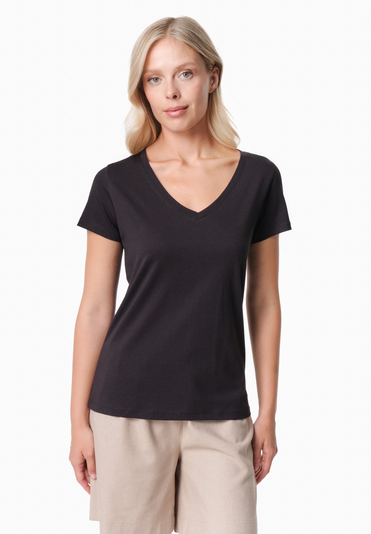 TAMARRA Damen T-Shirt TENCEL™ Modal und Bio-Baumwolle – Black