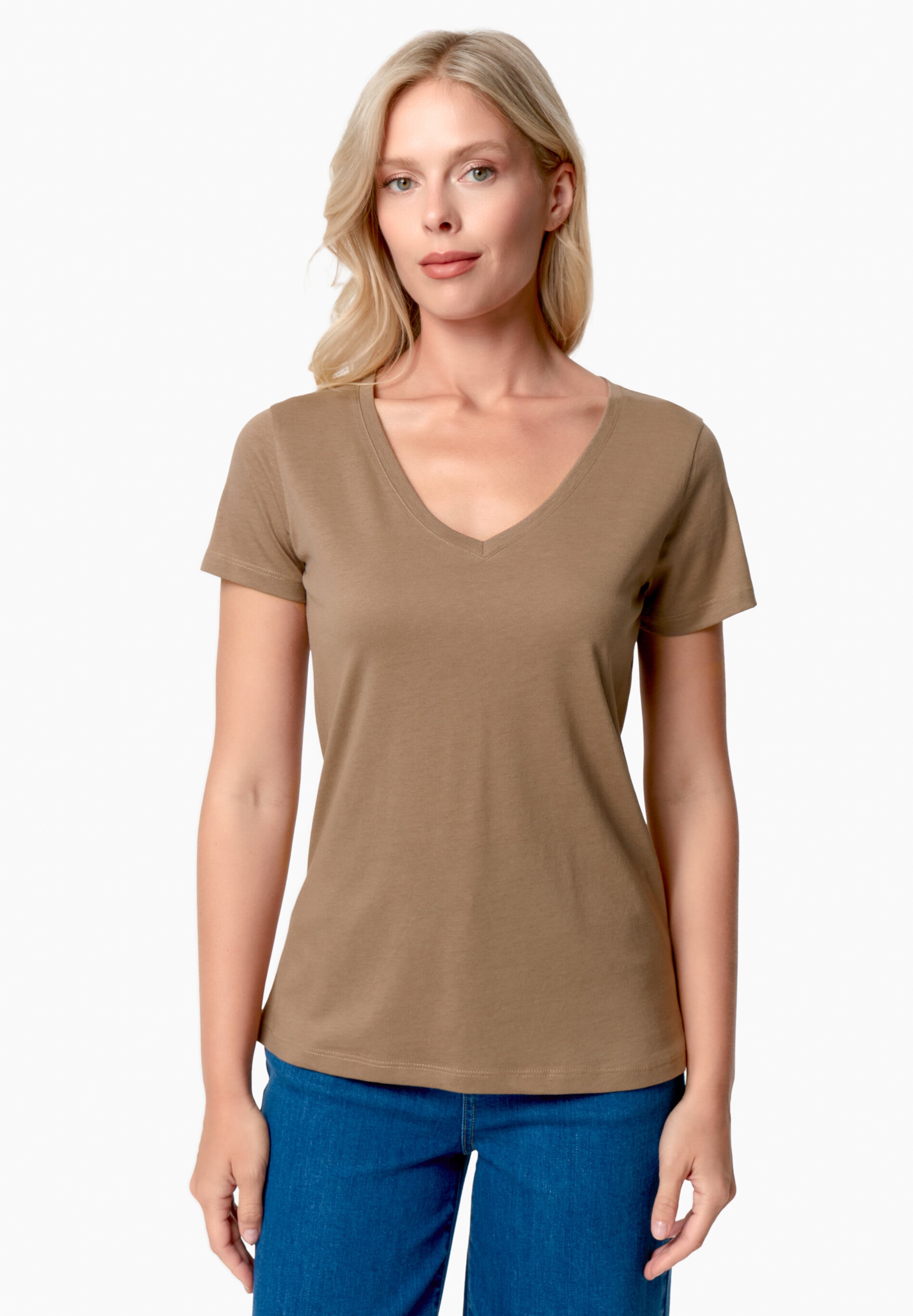 TAMARRA | T-Shirt aus TENCEL™ Modal und Bio-Baumwolle mit V-Ausschnitt