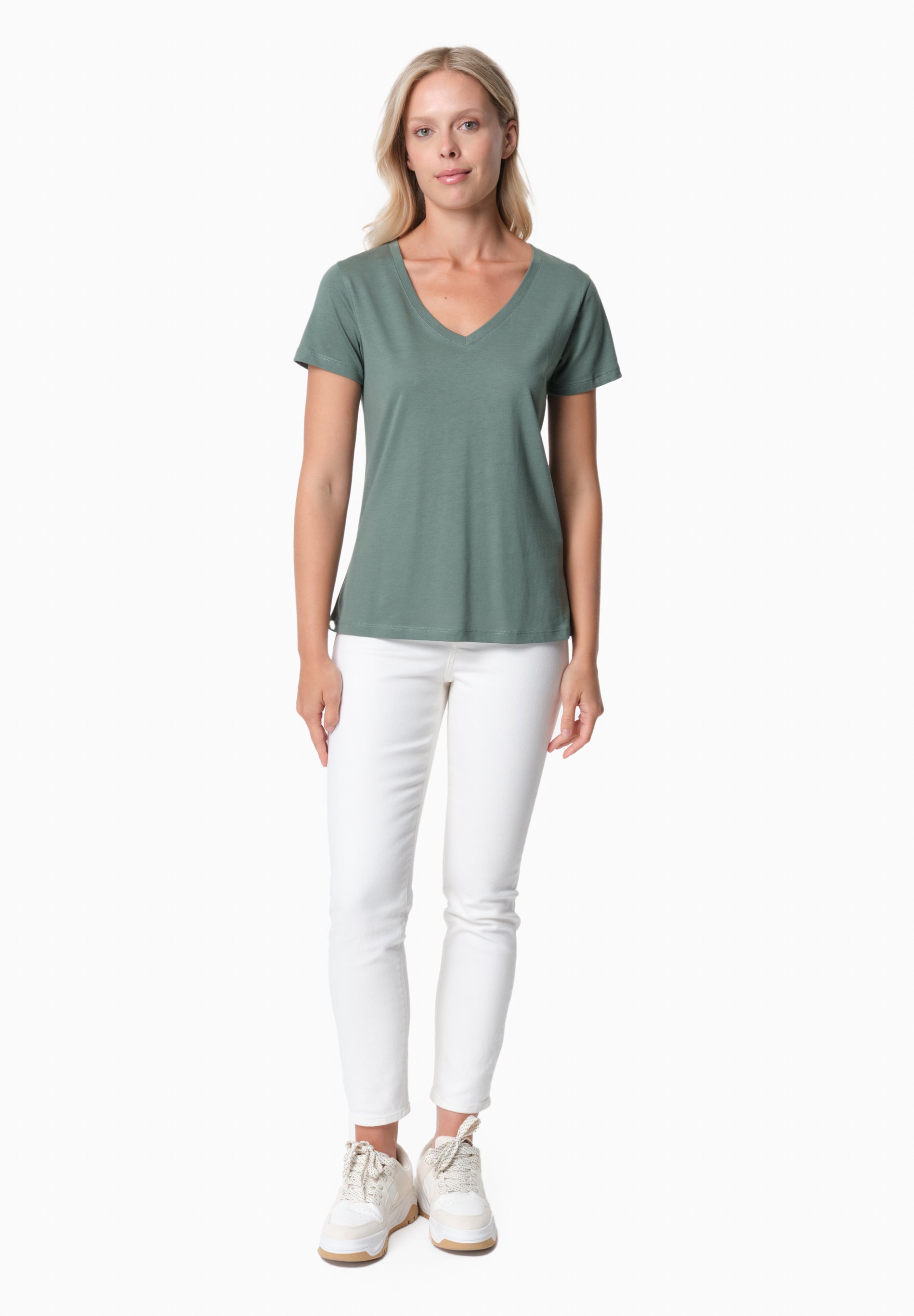 TAMARRA | T-Shirt aus TENCEL™ Modal und Bio-Baumwolle mit V-Ausschnitt