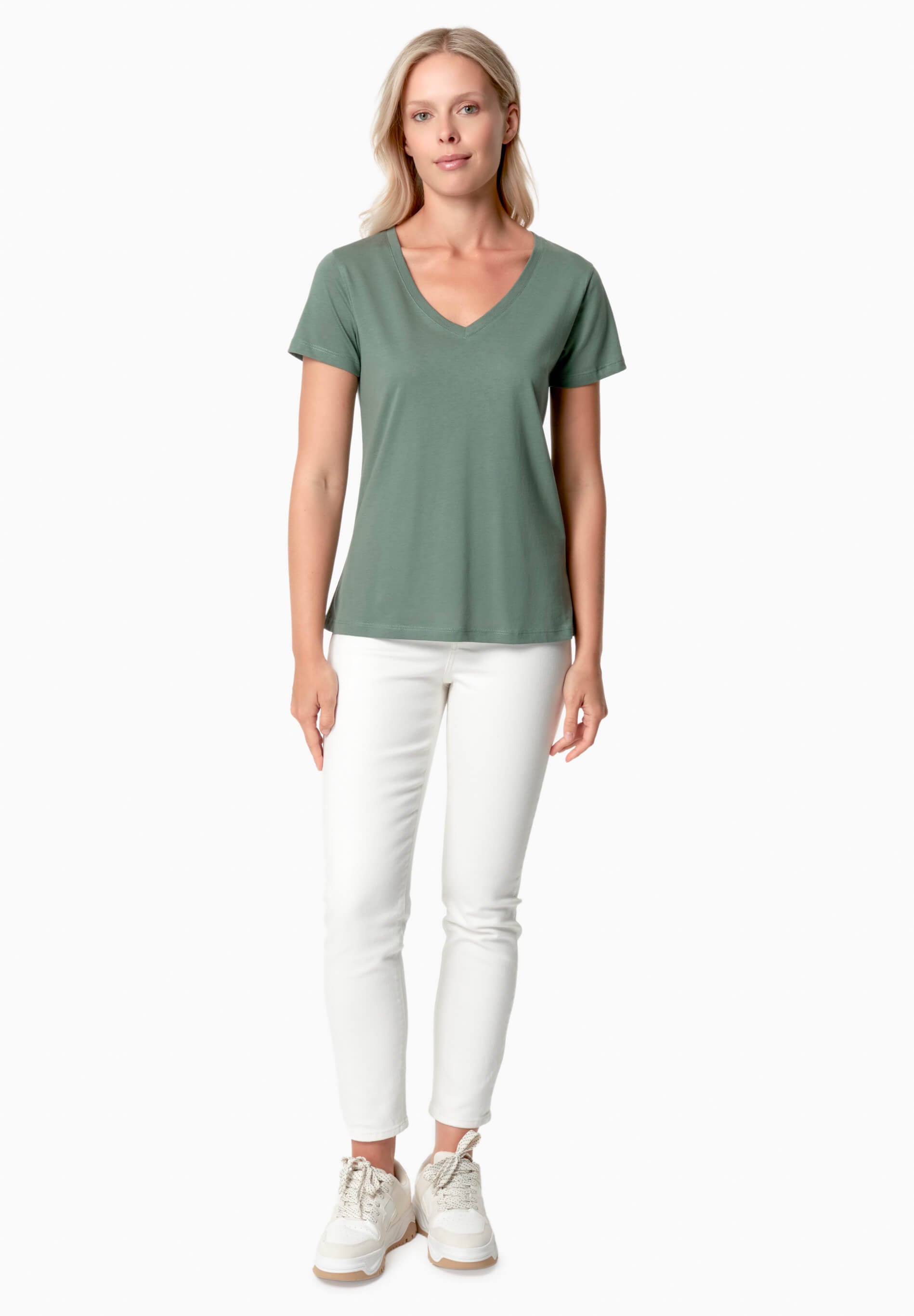TAMARRA | T-Shirt aus TENCEL™ Modal und Bio-Baumwolle mit V-Ausschnitt