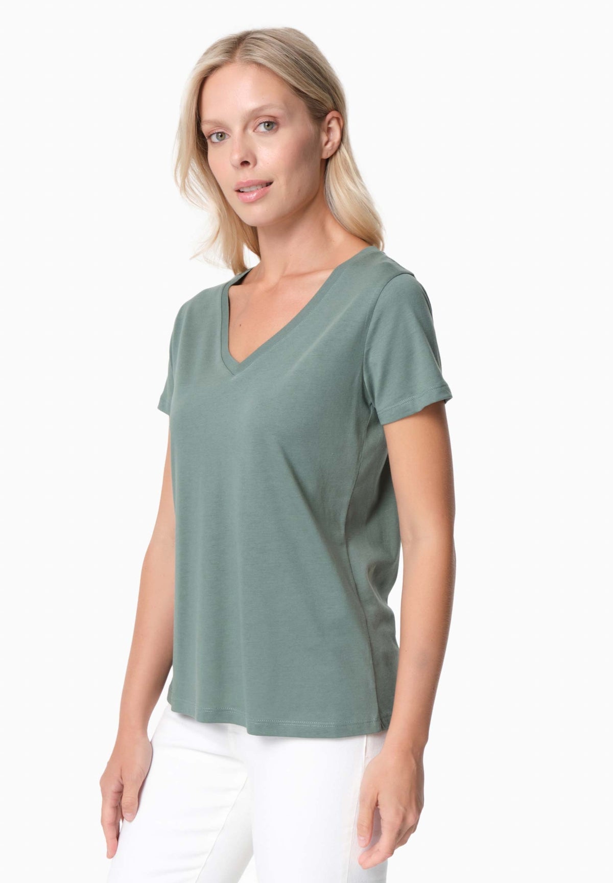 TAMARRA Damen T-Shirt TENCEL™ Modal und Bio-Baumwolle – Green Tea