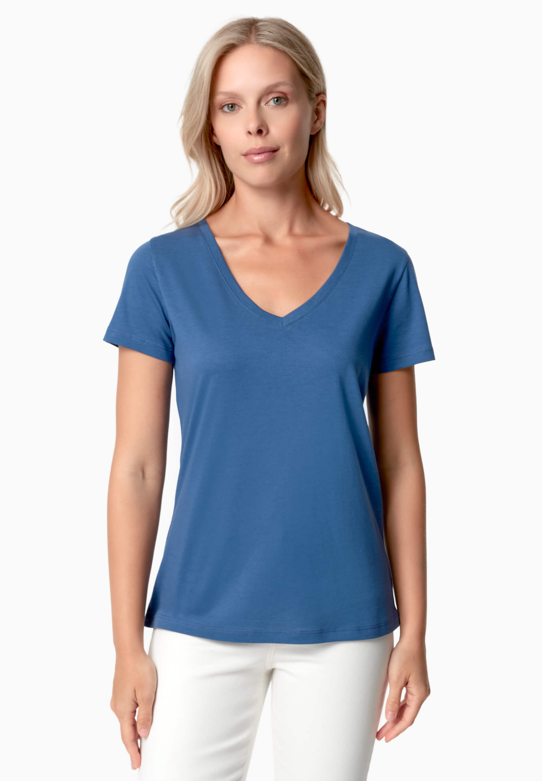 TAMARRA | T-Shirt aus TENCEL™ Modal und Bio-Baumwolle mit V-Ausschnitt