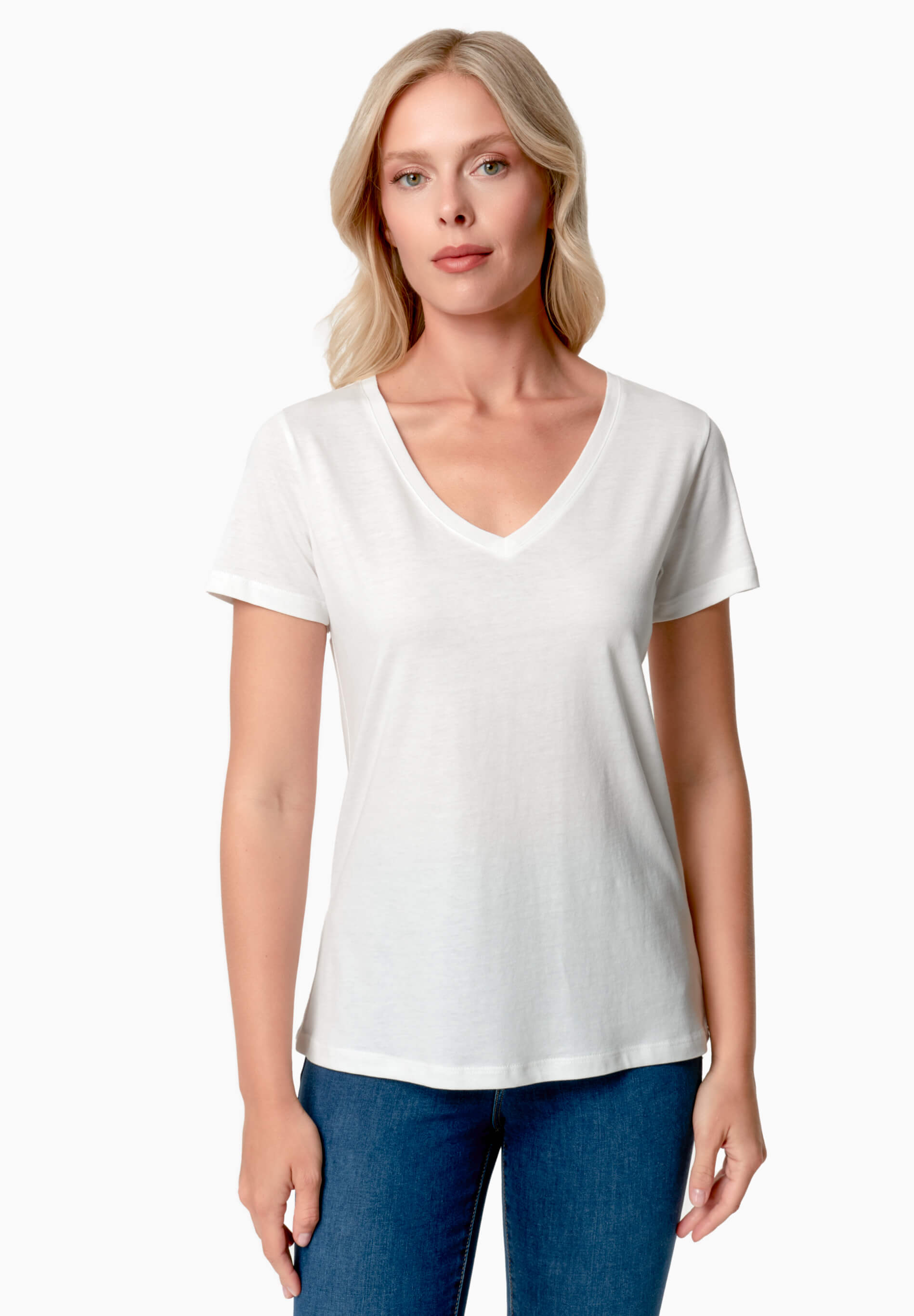 TAMARRA | T-Shirt aus TENCEL™ Modal und Bio-Baumwolle mit V-Ausschnitt