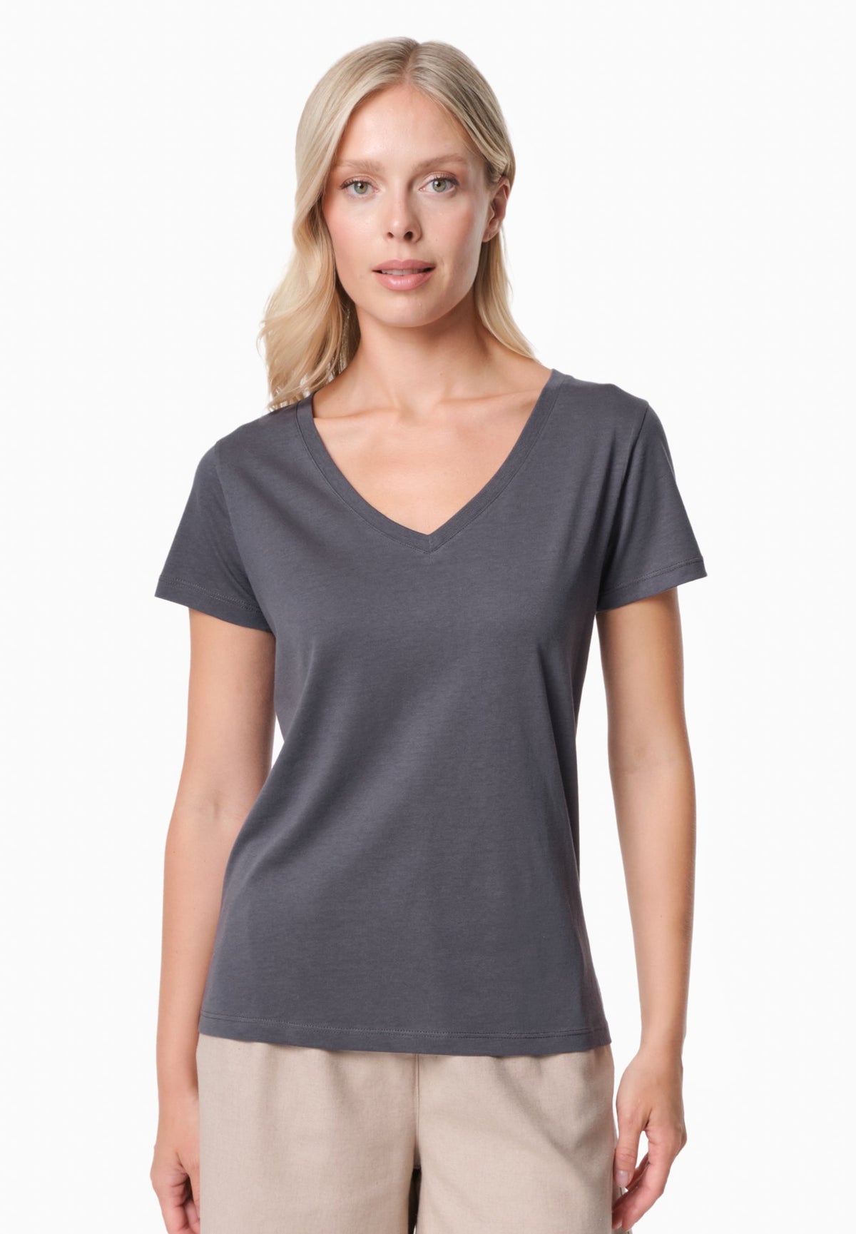 TAMARRA Damen T-Shirt TENCEL™ Modal und Bio-Baumwolle – Shadow