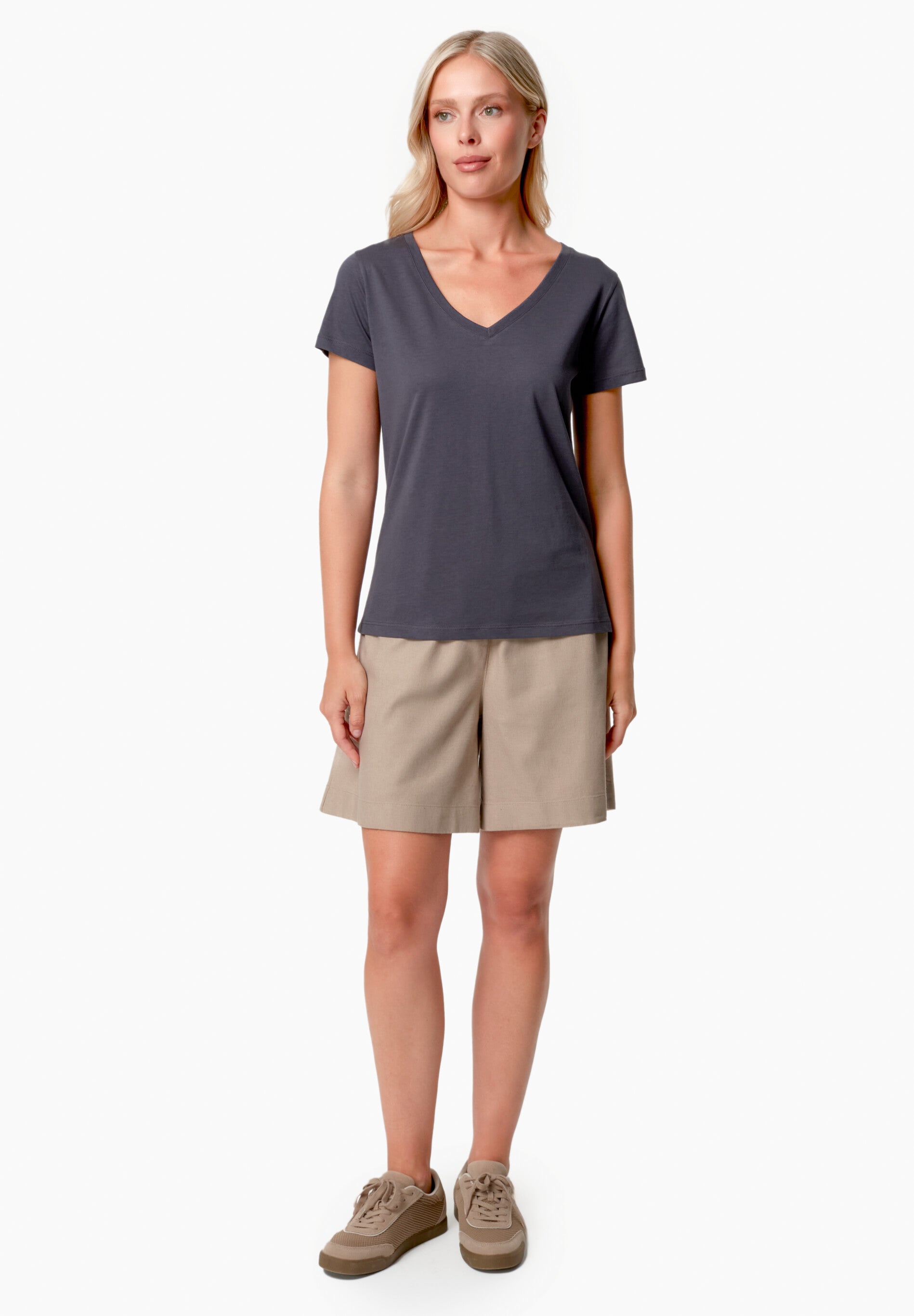 TAMARRA | T-Shirt aus TENCEL™ Modal und Bio-Baumwolle mit V-Ausschnitt