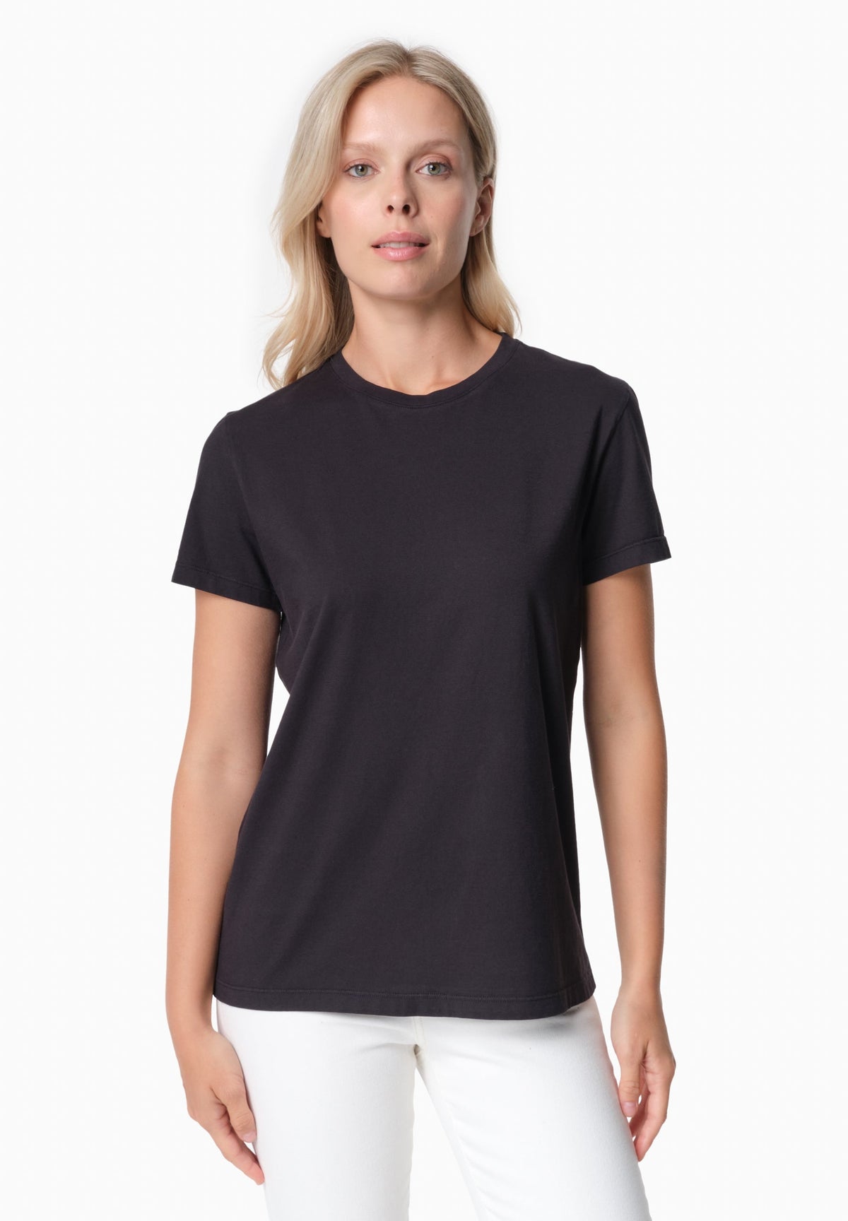 TENNUR Damen Basic T-Shirt Bio-Baumwolle – Black