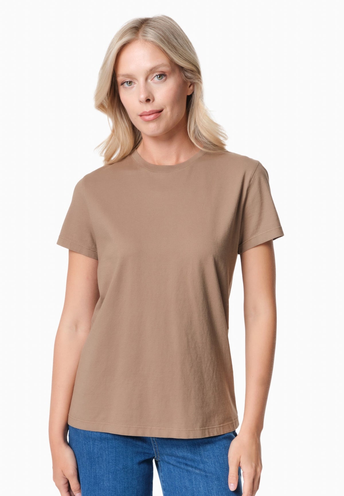 TENNUR Damen Basic T-Shirt Bio-Baumwolle – Gravel