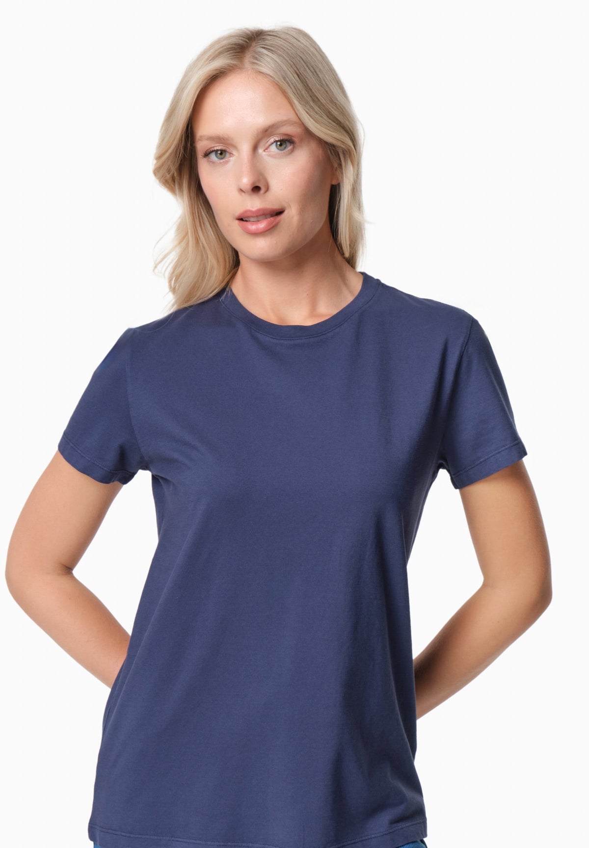 TENNUR Damen Basic T-Shirt Bio-Baumwolle – Navy